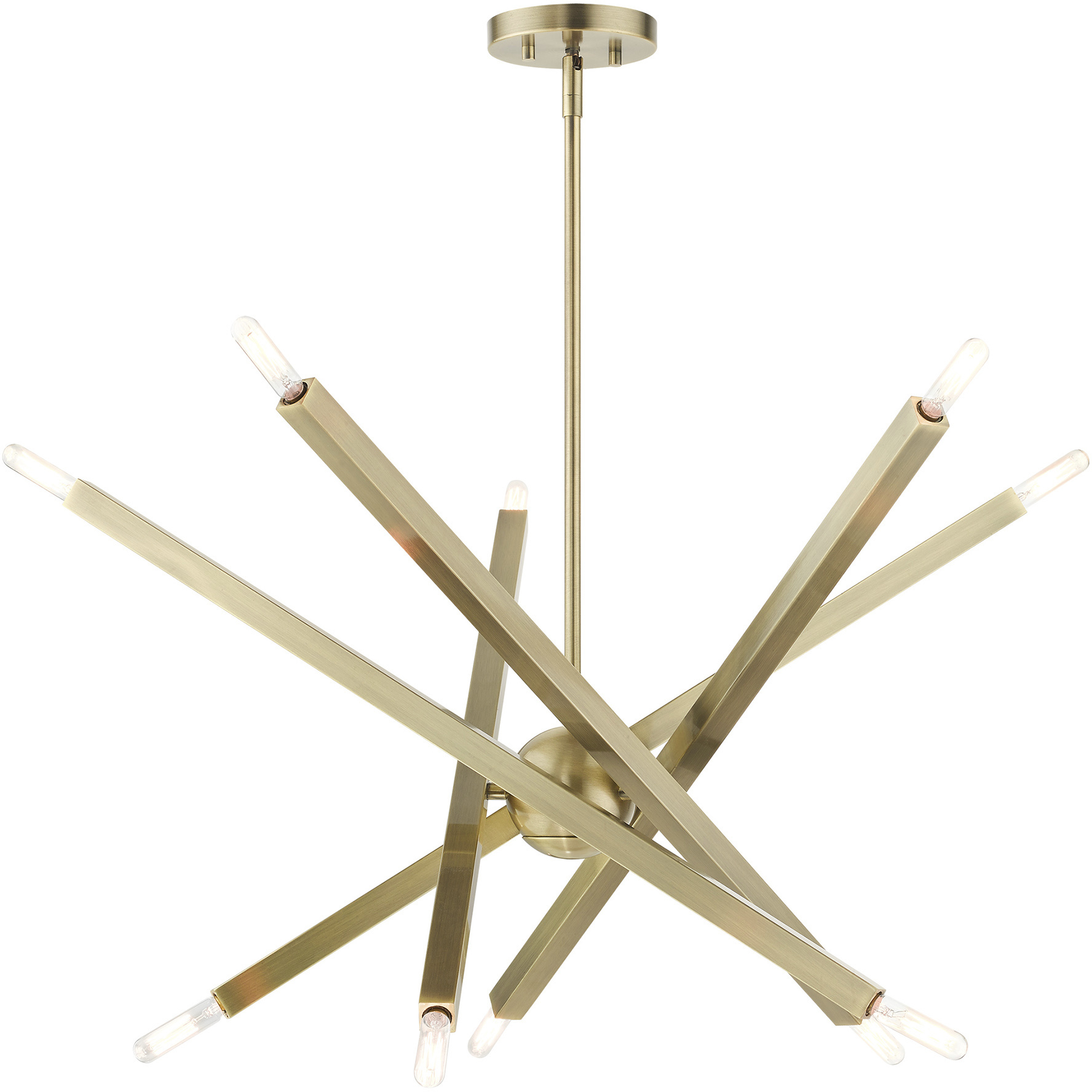 Monaco 10 Light 32 inch Antique Brass Chandelier Ceiling Light
