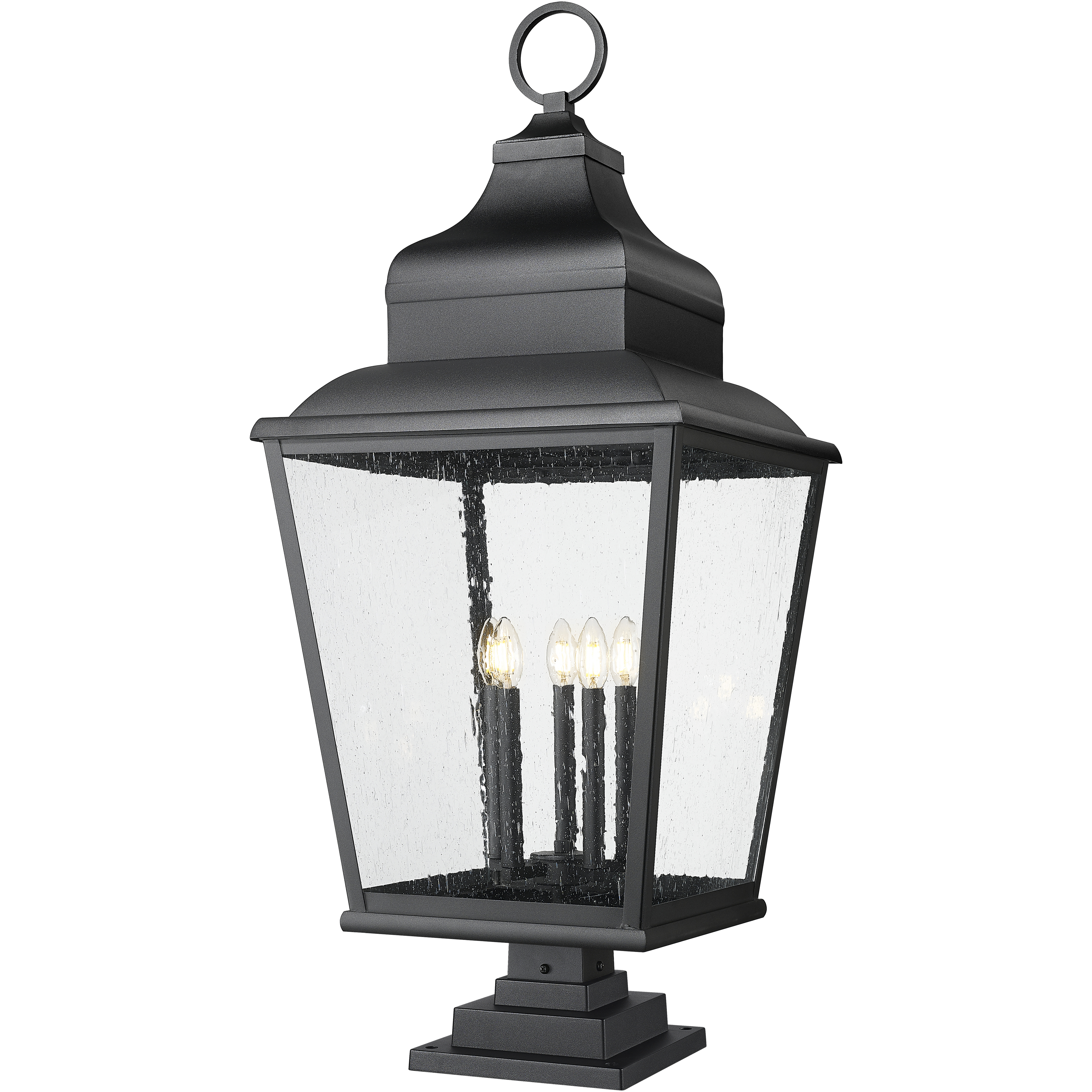 Raphael 5 Light 42.75 inch Sand Black Outdoor Pier Mounted Fixture in Soft Sand Black
