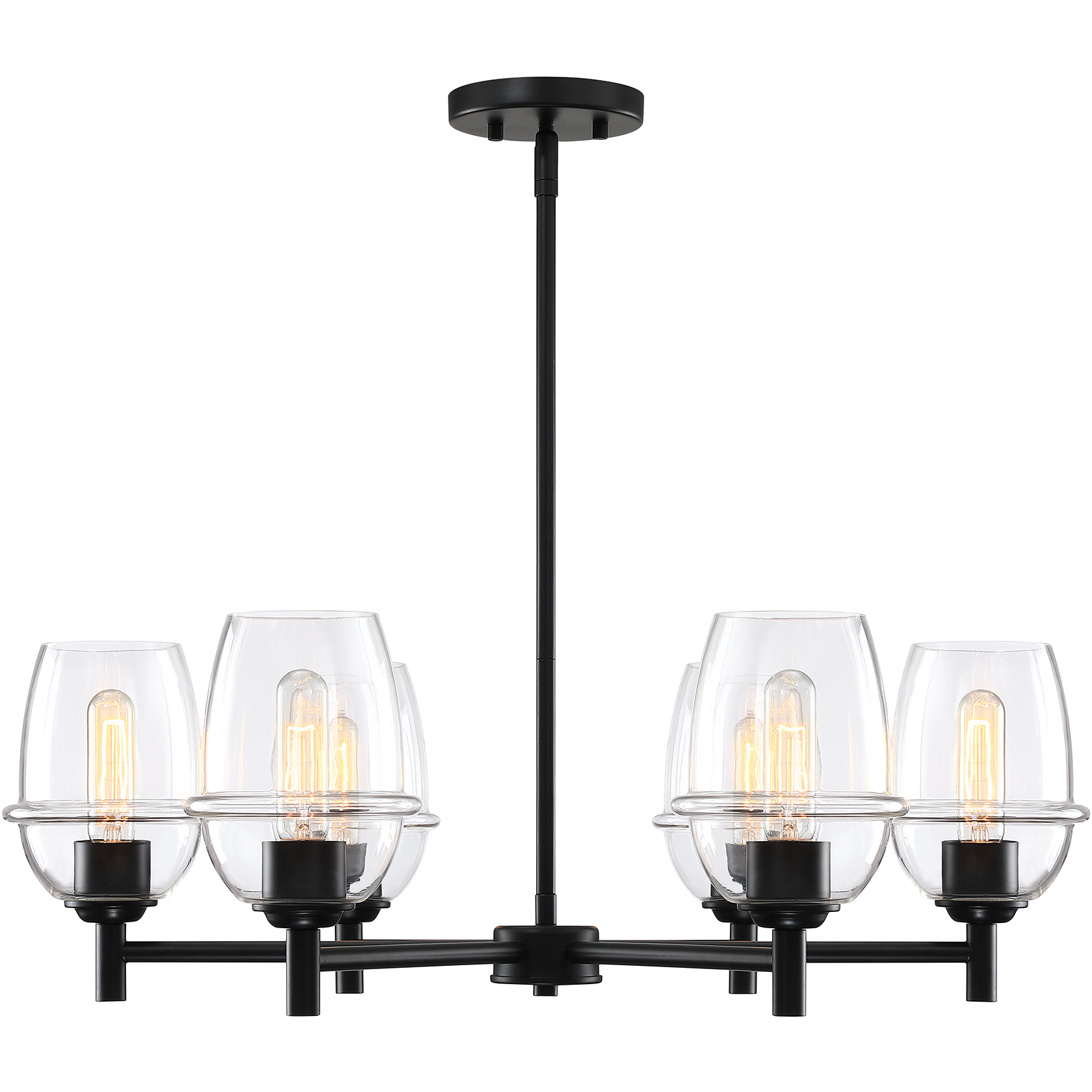Summer Jazz 6 Light 28 inch Matte Black Chandelier Ceiling Light
