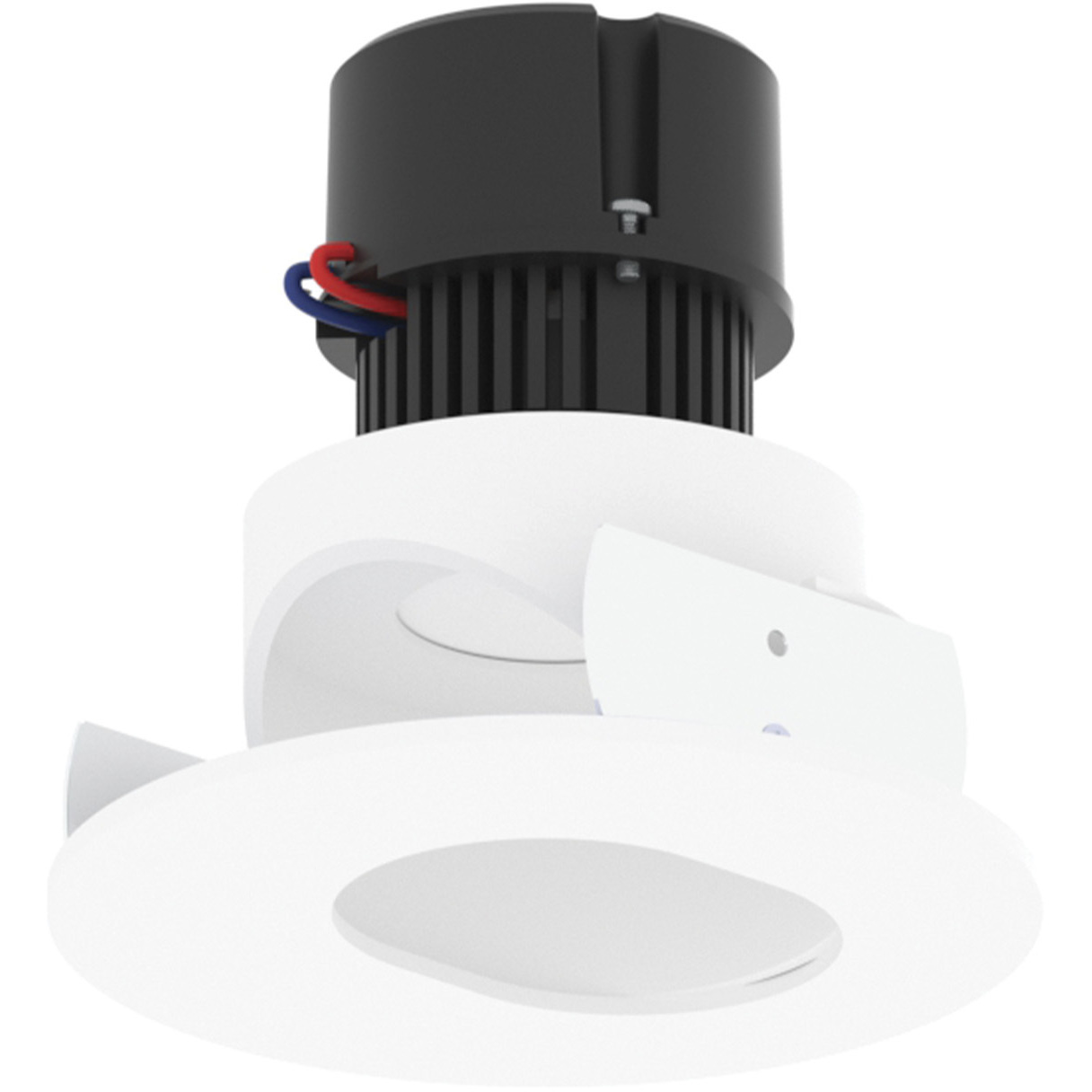 Pearl Bright White Slot Aperture / Bright White Flange LED Round Adjustable Slot Aperture Retrofit in 3000K, 4" Retrofit