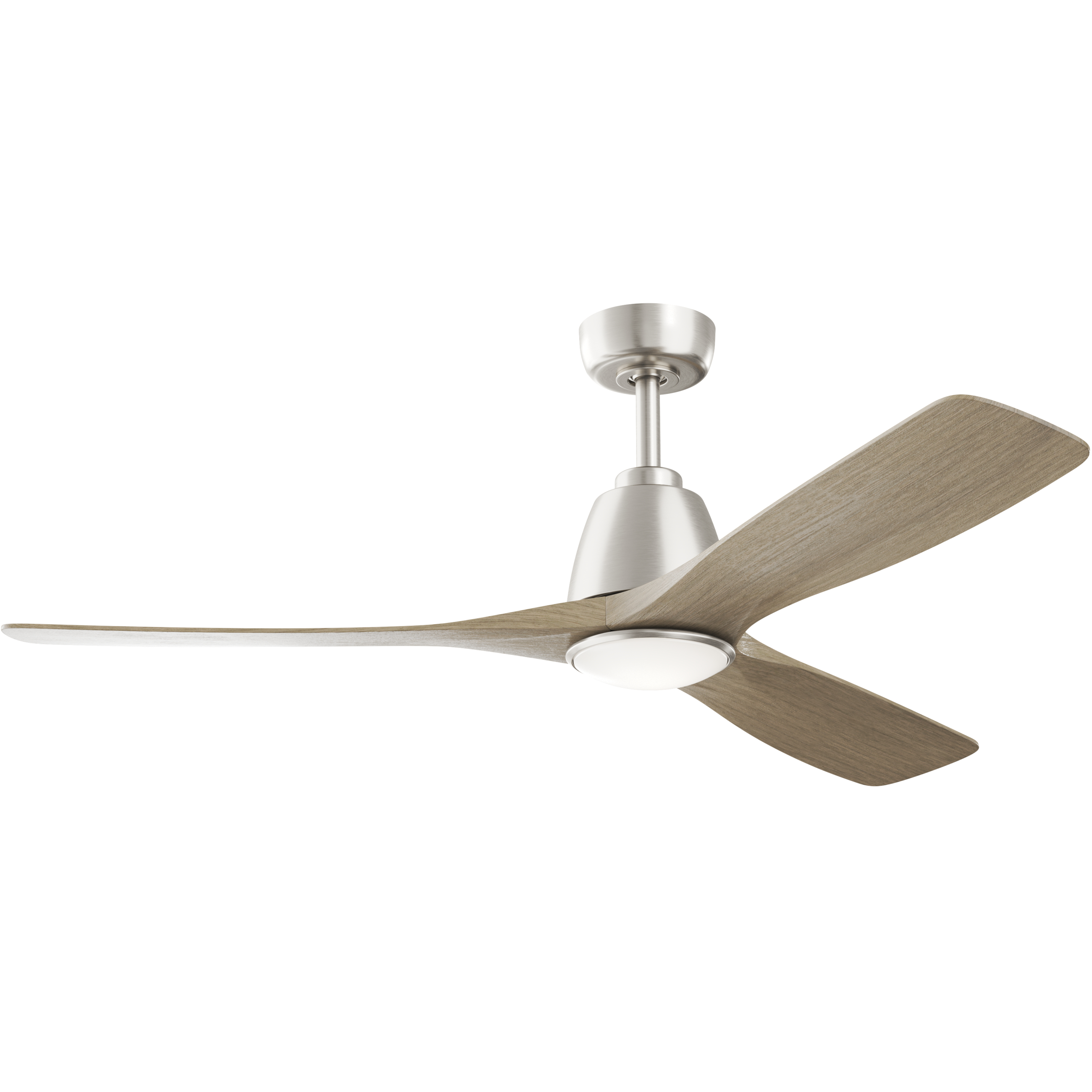 Volos II 54 inch Brushed Nickel with Distressed Antique Gray Blades Ceiling Fan