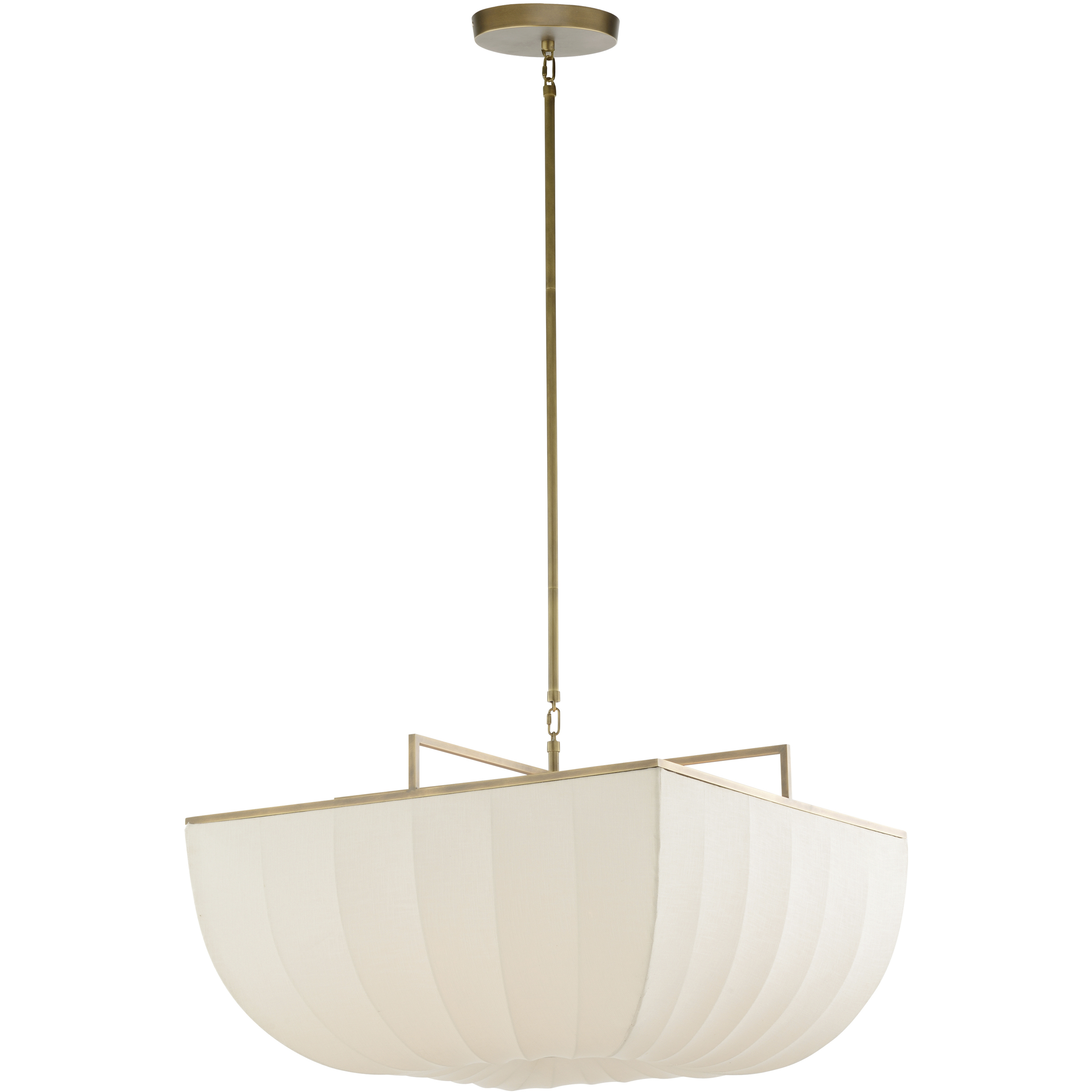 Perruche 4 Light 30 inch White/Cream and Gold Pendant Ceiling Light
