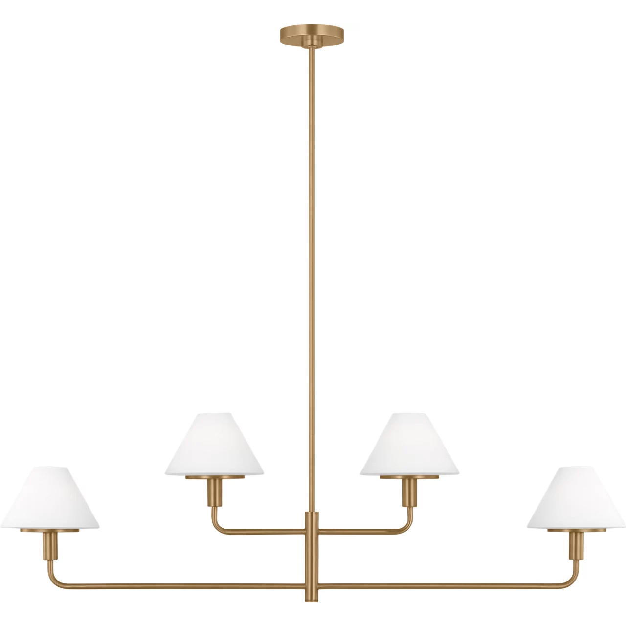 Mendota 4 Light 50 inch Satin Brass Chandelier Ceiling Light