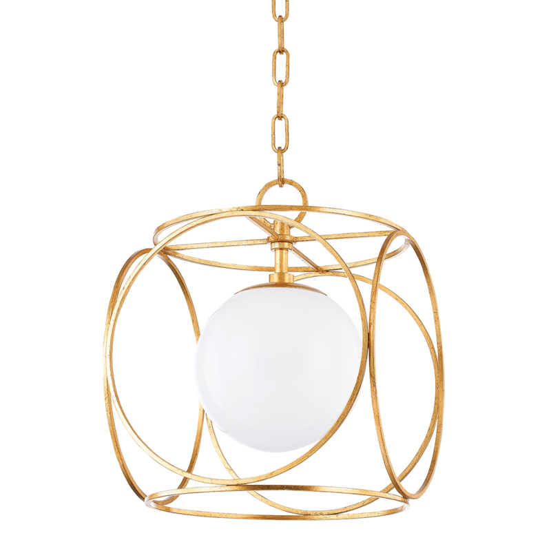 Claire 1 Light 12 inch Vintage Gold Leaf Pendant Ceiling Light