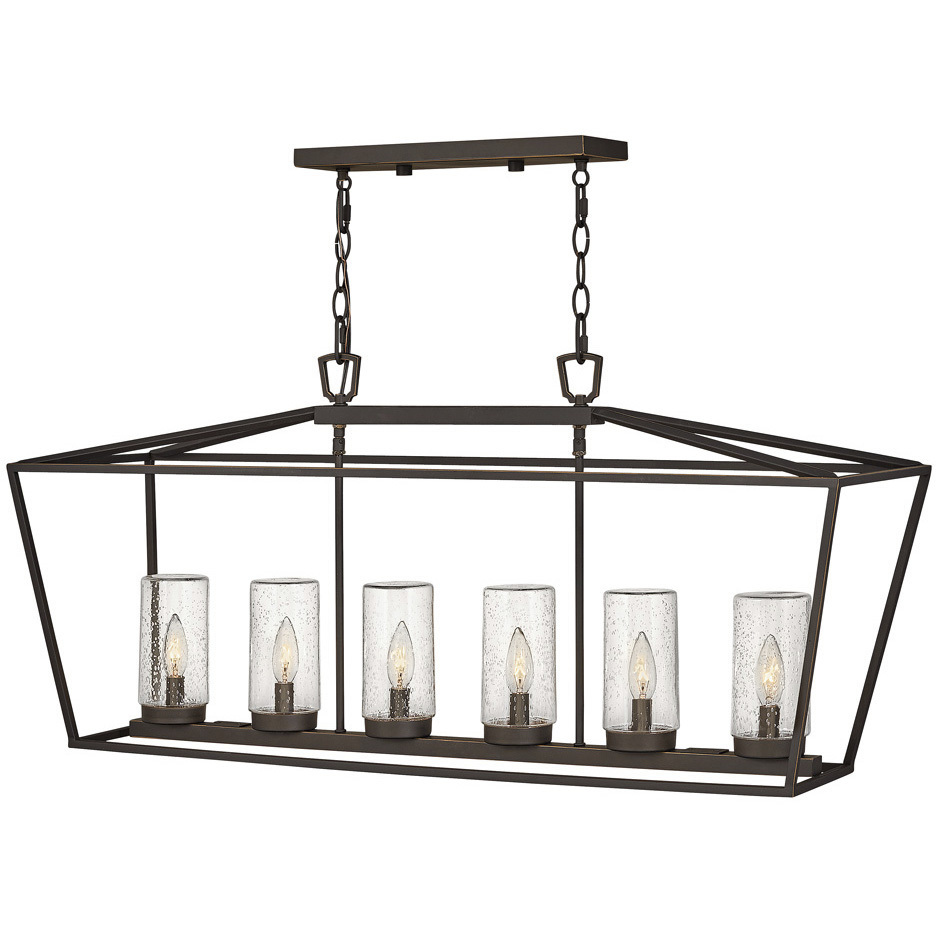 Open Air Alford Place 6 Light 40 inch Oil Rubbed Bronze Outdoor Linear Hanging Light in Non-LED, Estate Series
