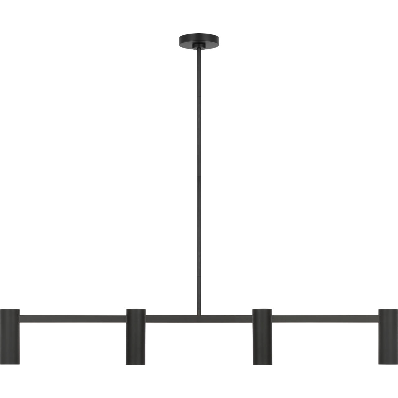 Zentro 4 Light 48 inch Midnight Black Linear Chandelier Ceiling Light in Incandescent