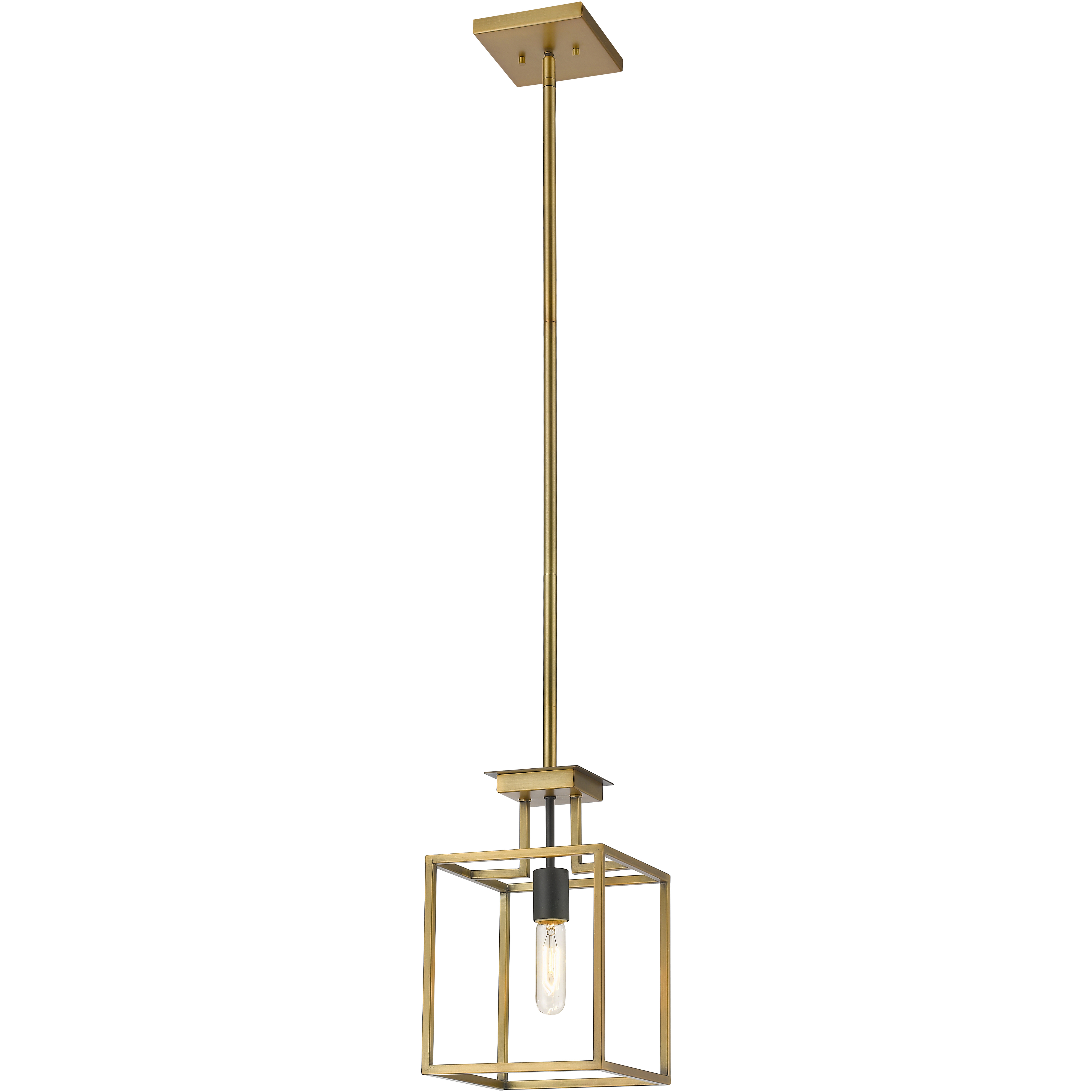 Quadra 1 Light 8 inch Olde Brass and Bronze Pendant Ceiling Light
