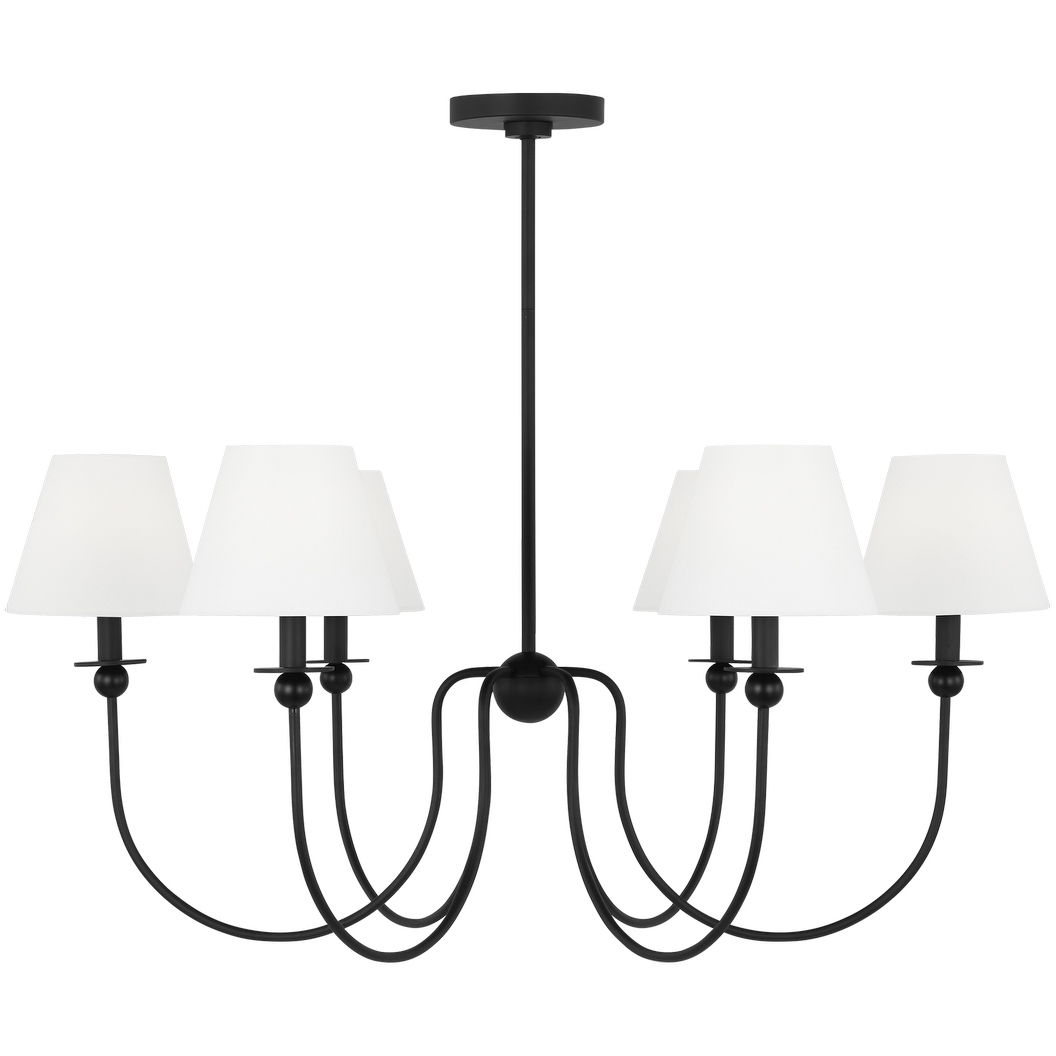 Drew & Jonathan Elsay 6 Light 36.38 inch Midnight Black Chandelier Ceiling Light, Large