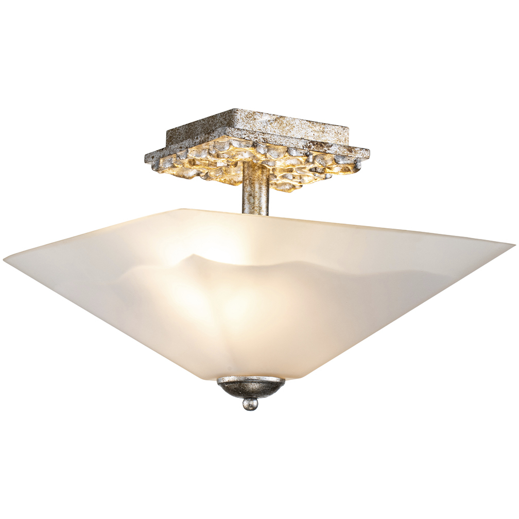 Star 2 Light 14.5 inch Silver Leaf Flush Mount Ceiling Light