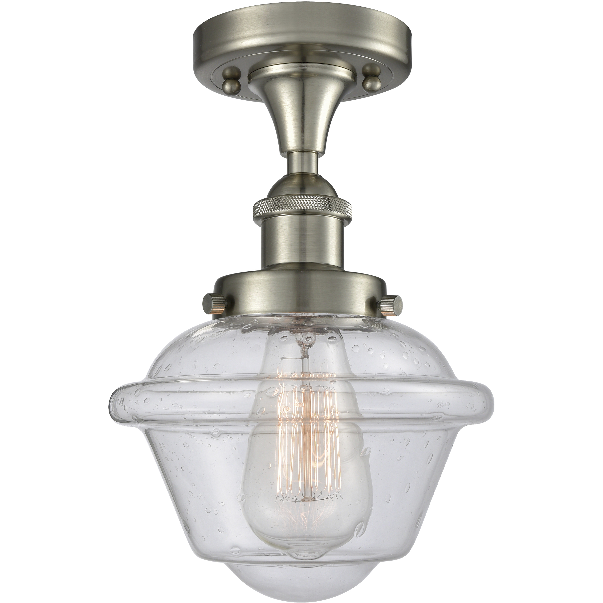 Oxford 1 Light 6.5 inch Brushed Satin Nickel Semi-Flush Mount Ceiling Light