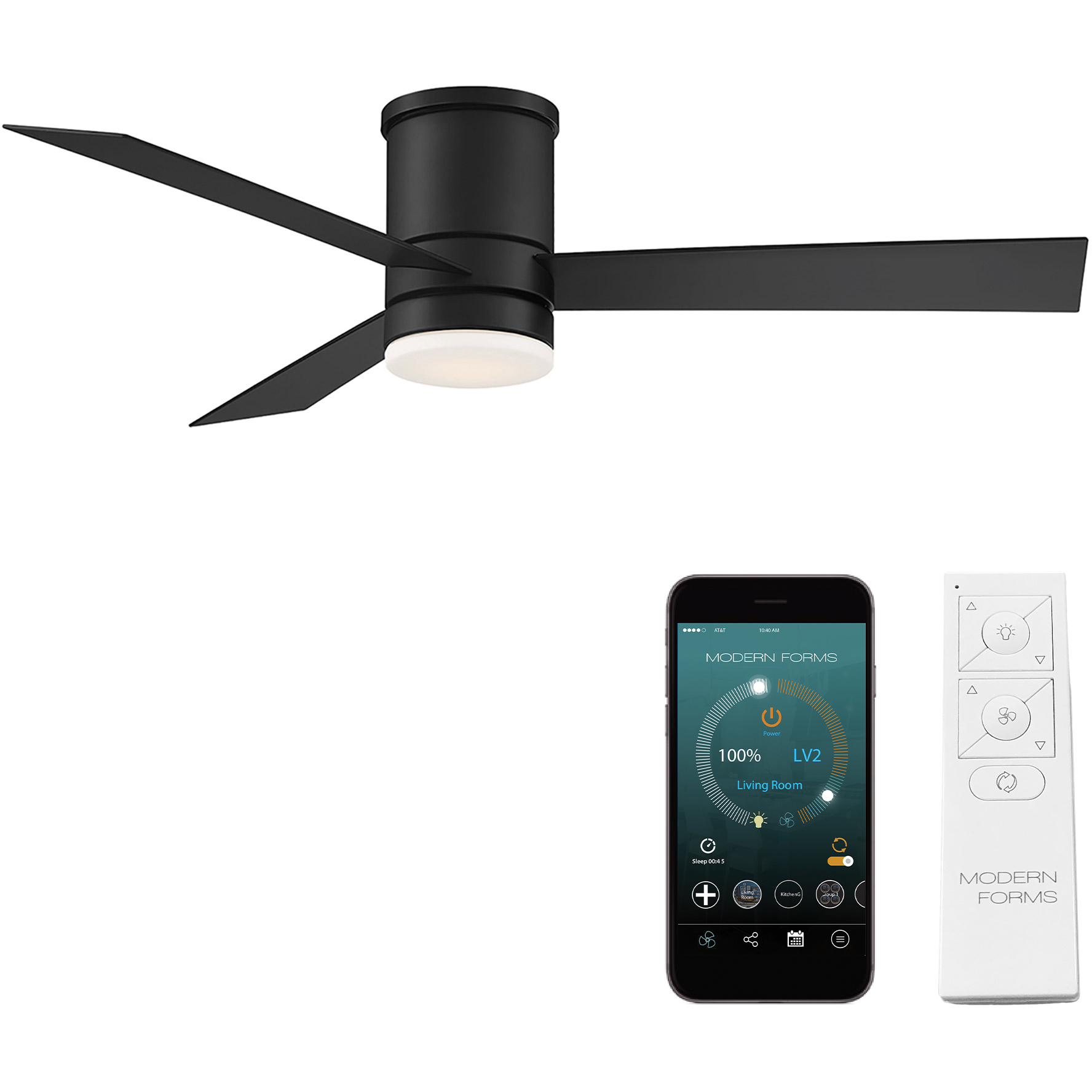 Modern Forms FH-W1803-52L-35-MB Axis 52 inch Matte Black Flush Mount ...