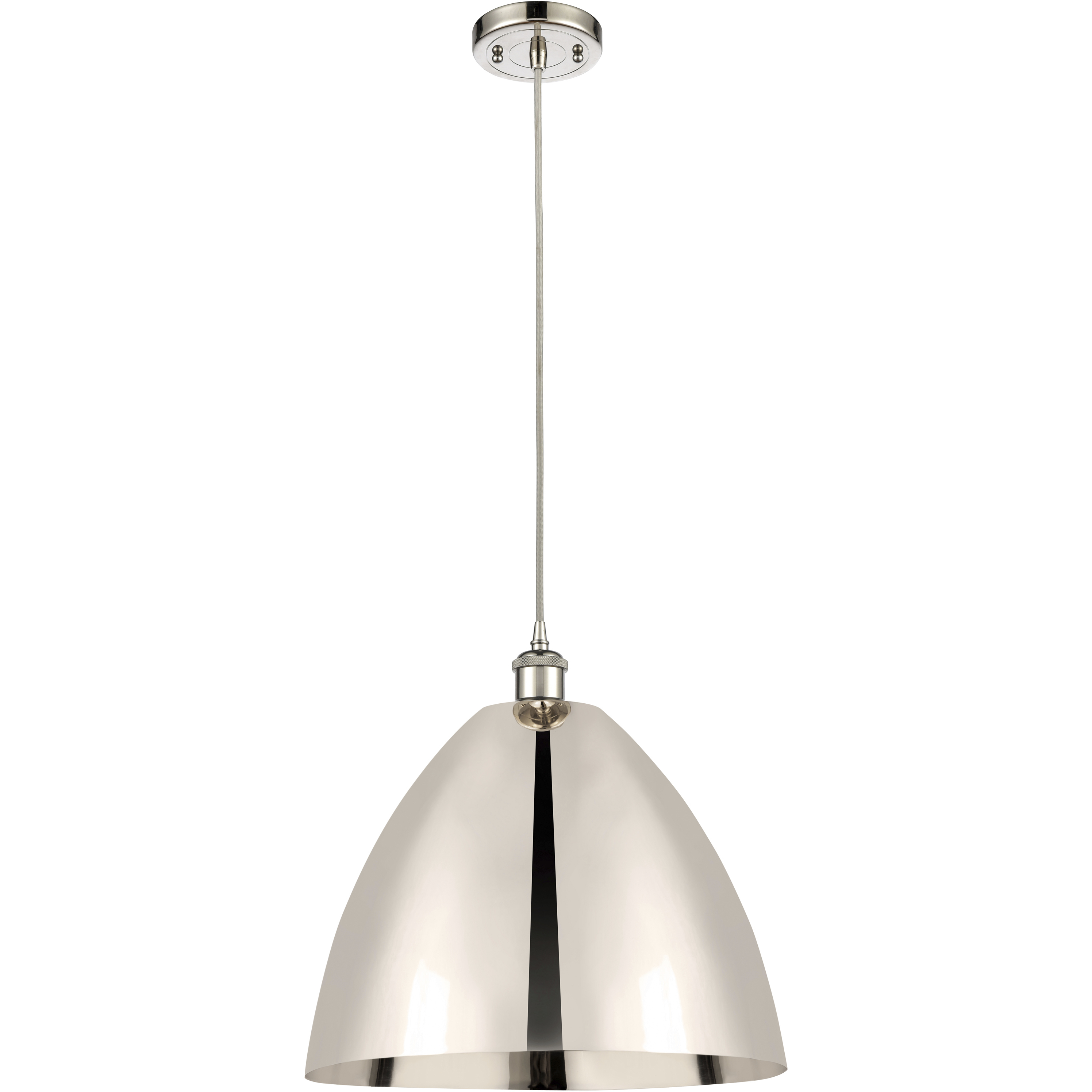 Ballston Dome LED 16 inch Polished Nickel Mini Pendant Ceiling Light