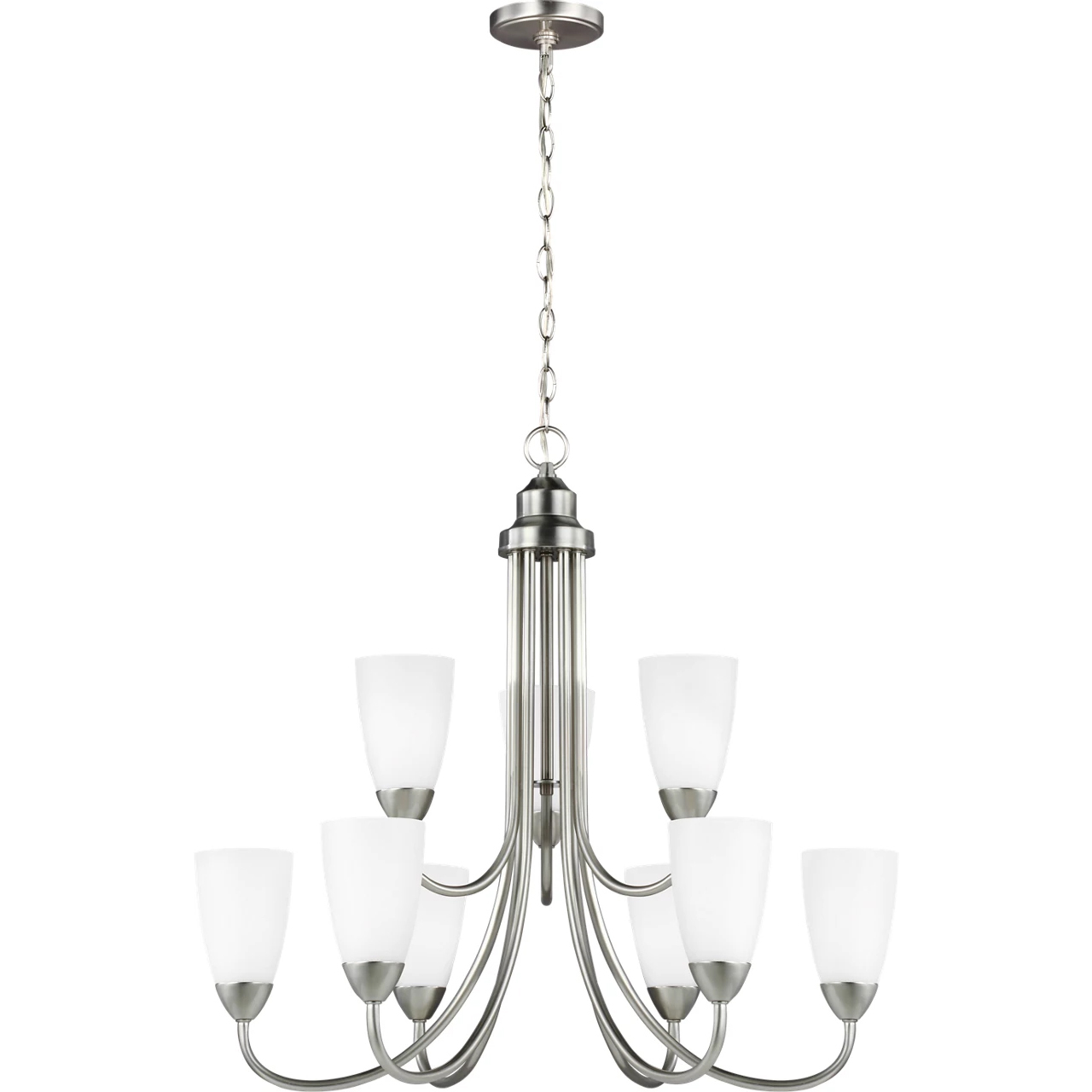 Seville 9 Light 28.88 inch Brushed Nickel Chandelier Ceiling Light
