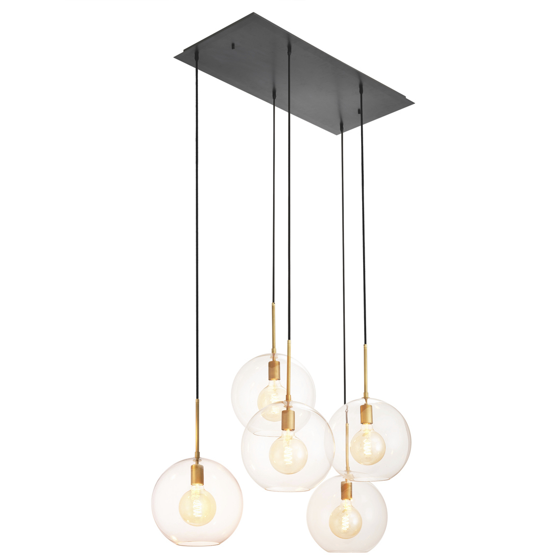 Tango 5 Light 21.65 inch Antique Brass and Bronze and Clear Glass Chandelier Ceiling Light