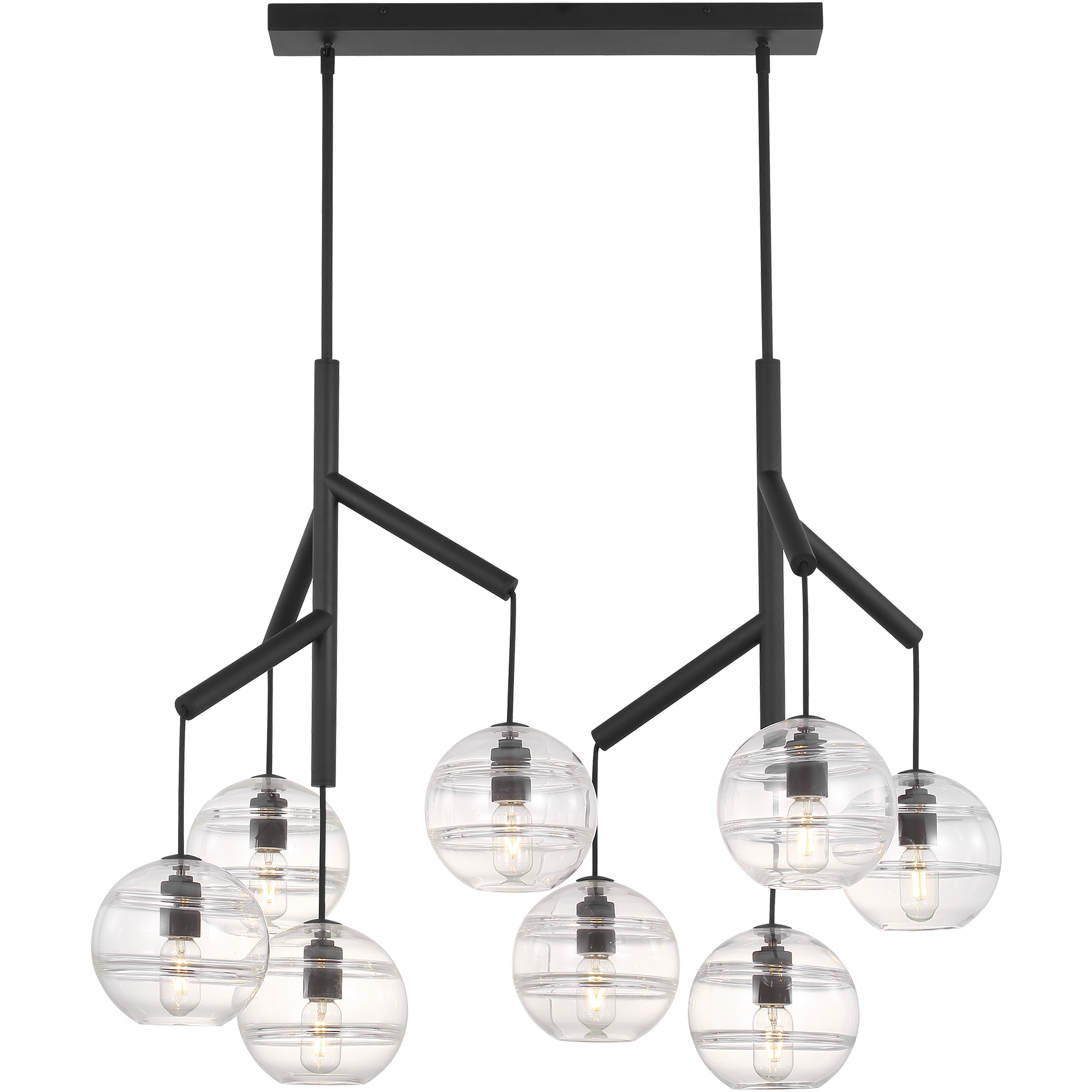 Sean Lavin Sedona 8 Light 24.5 inch Nightshade Black Chandelier Ceiling Light in Clear Glass, No Lamp Included