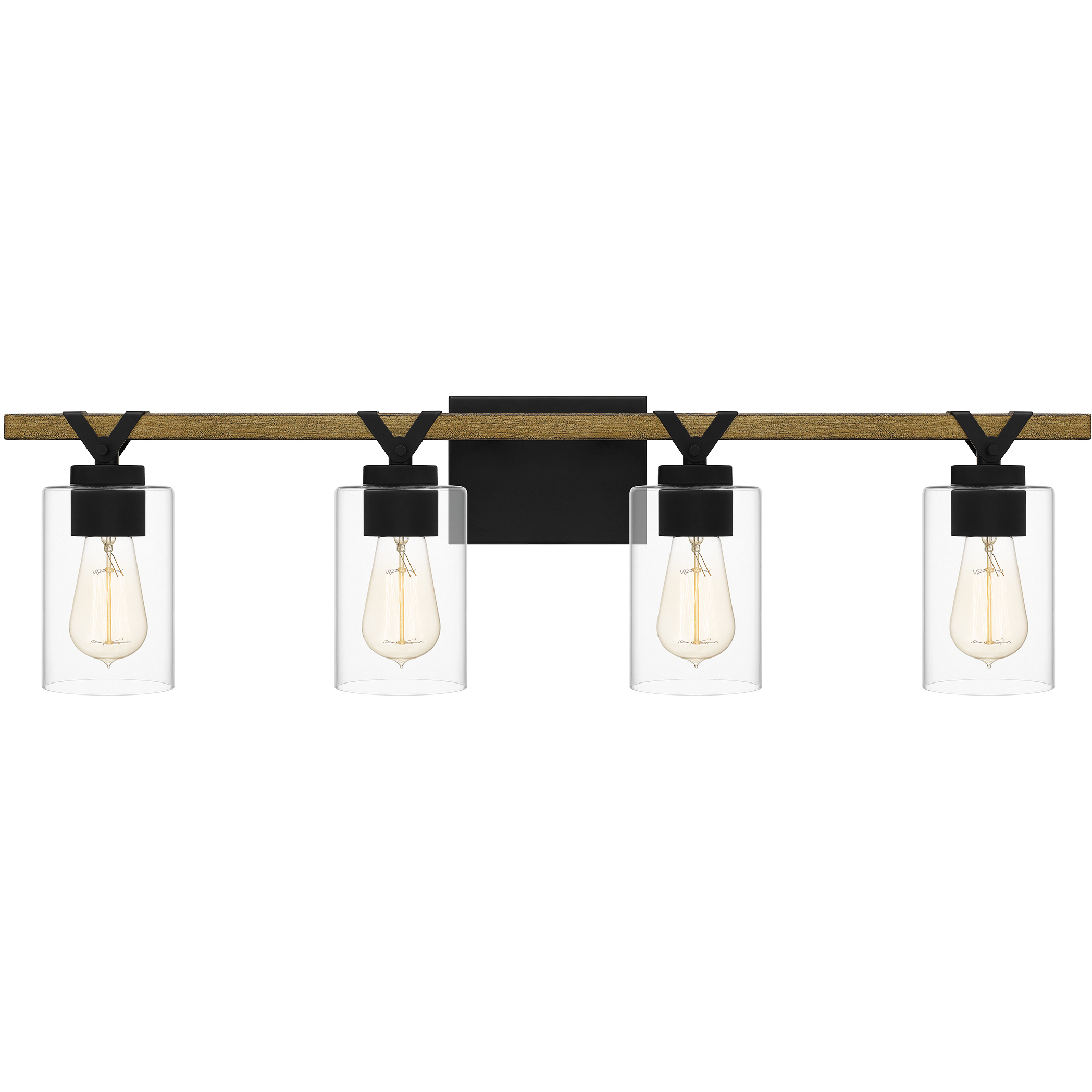 Devon Court 4 Light 32 inch Matte Black Bath Light Wall Light