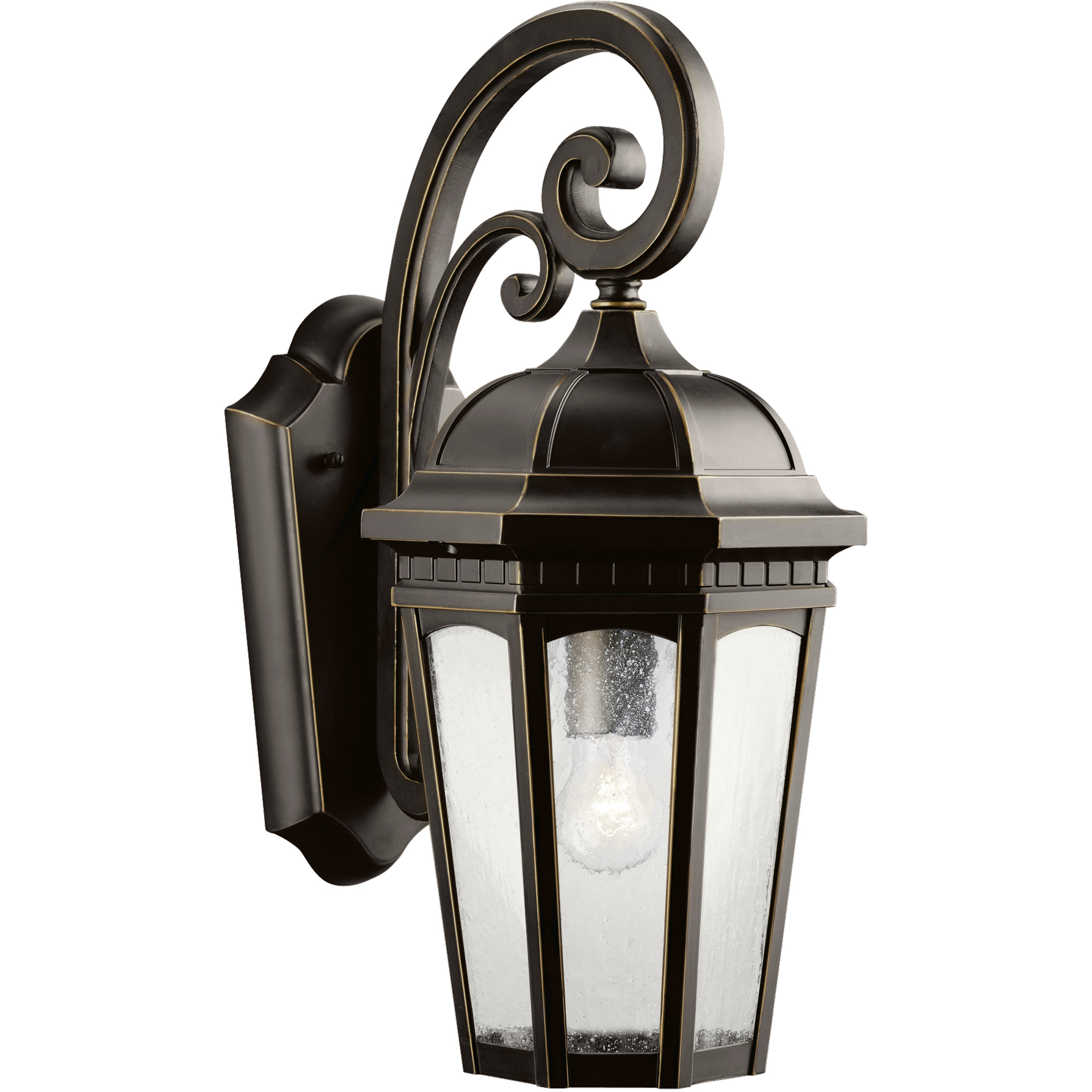 Courtyard 1 Light 18 inch Rubbed Bronze Outdoor Wall in A19, Medium