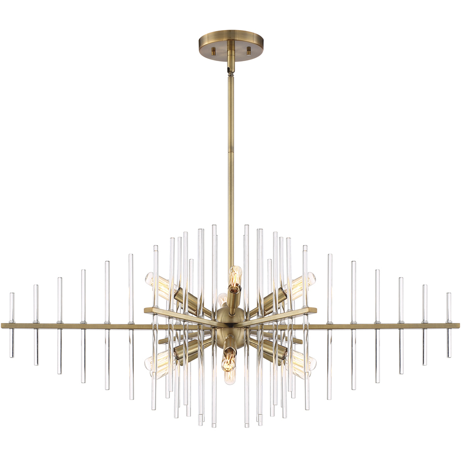 Reeve 12 Light 35 inch Burnished Antique Brass Island Pendant Ceiling Light