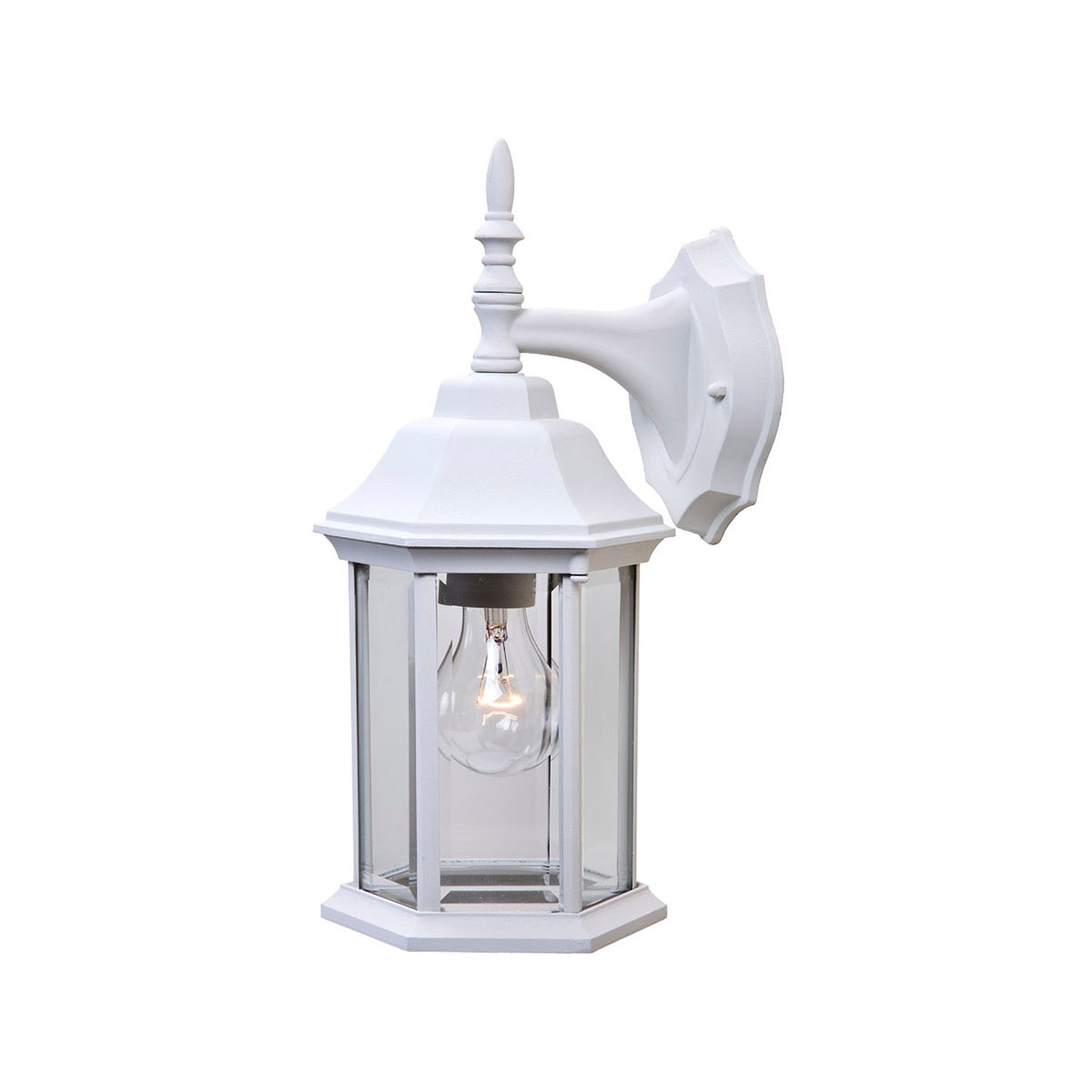 Craftsman 2 1 Light 15.5 inch Textured White Exterior Wall Mount in Clear