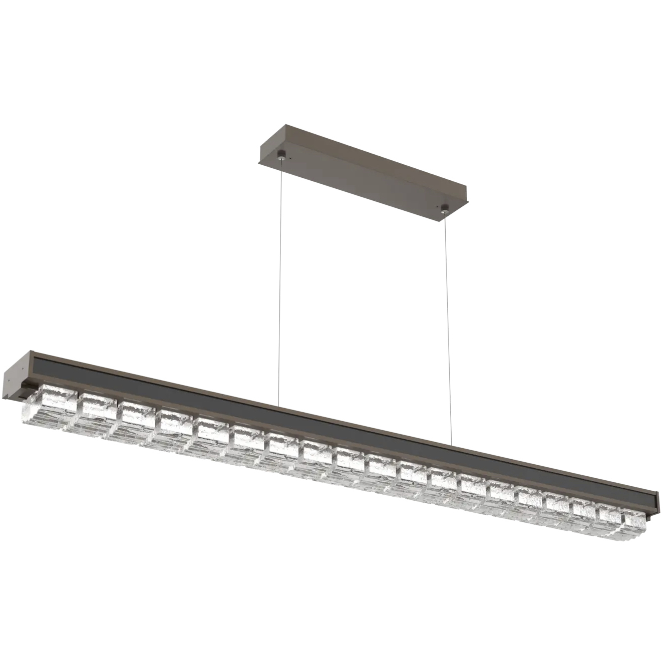 Tessera LED 62.6 inch Flat Bronze with Matte Black Linear Chandelier Ceiling Light