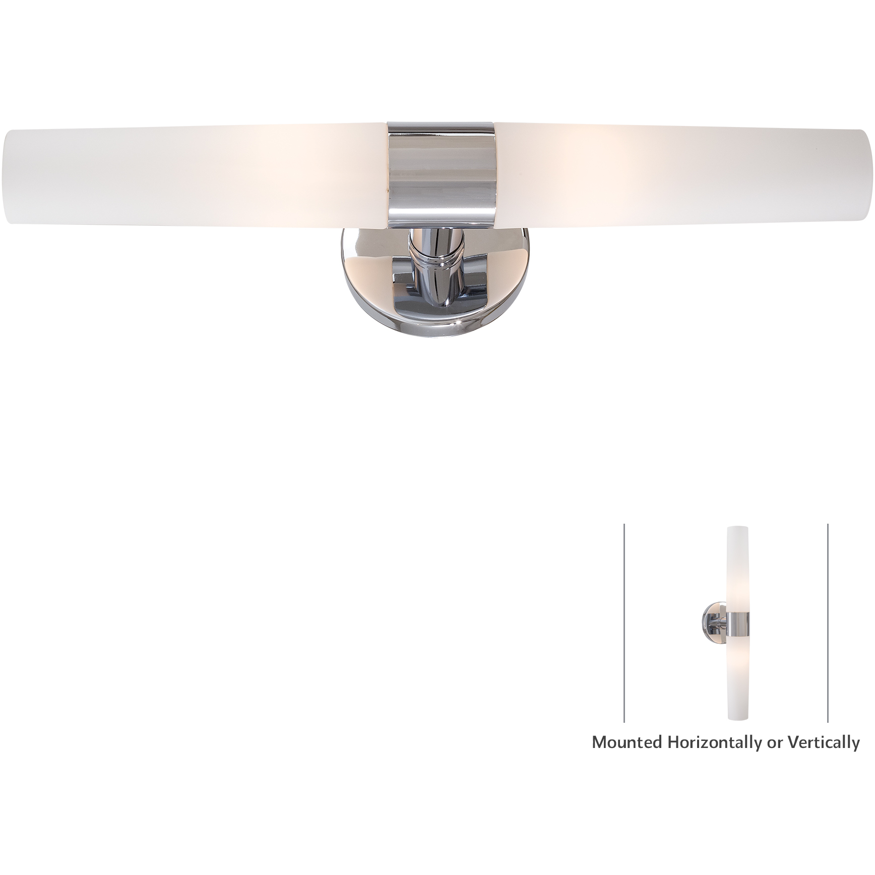 Saber 2 Light 20 inch Chrome Bath Light Wall Light in Incandescent