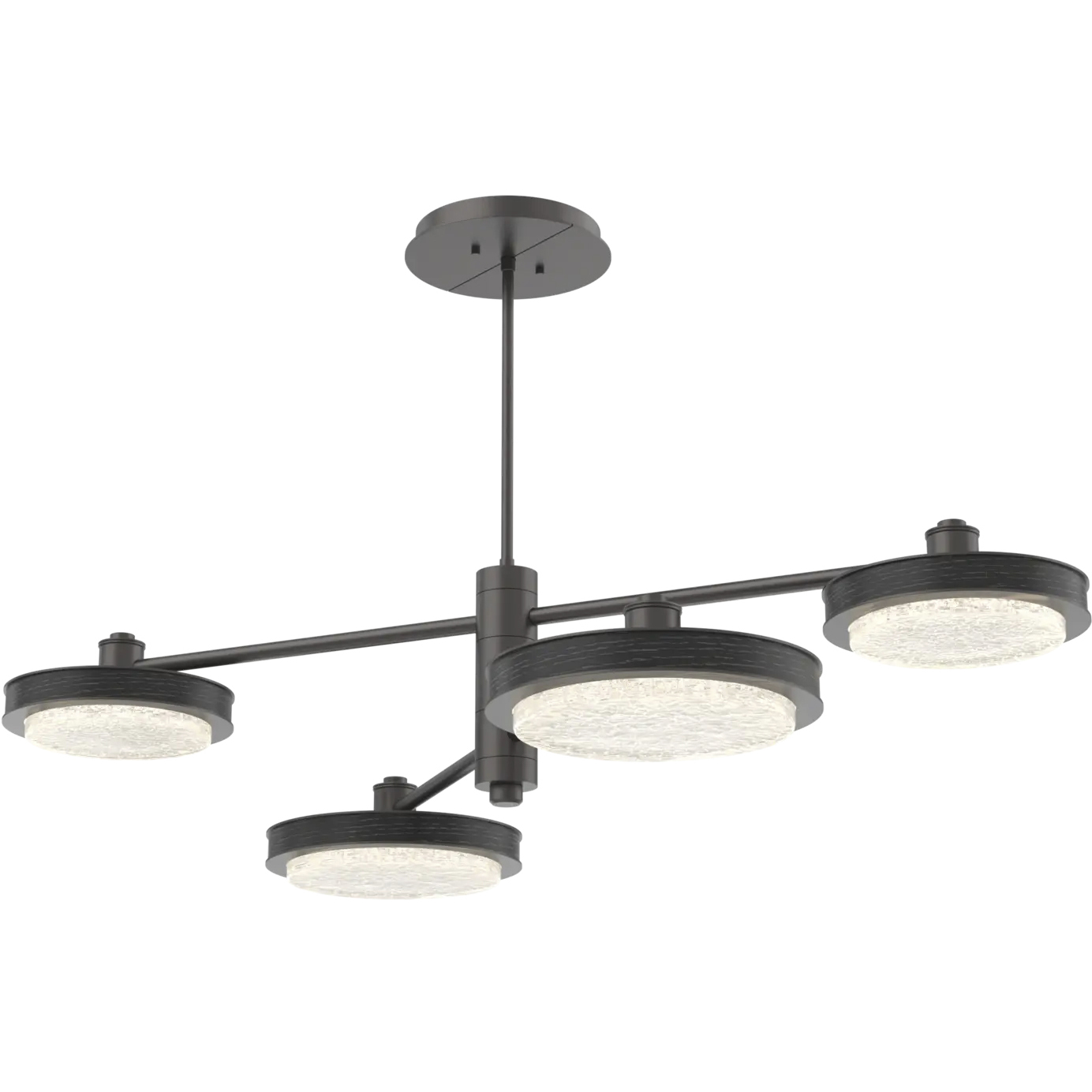 Iris LED 49 inch Graphite with Dark Oak Mobile Chandelier Ceiling Light