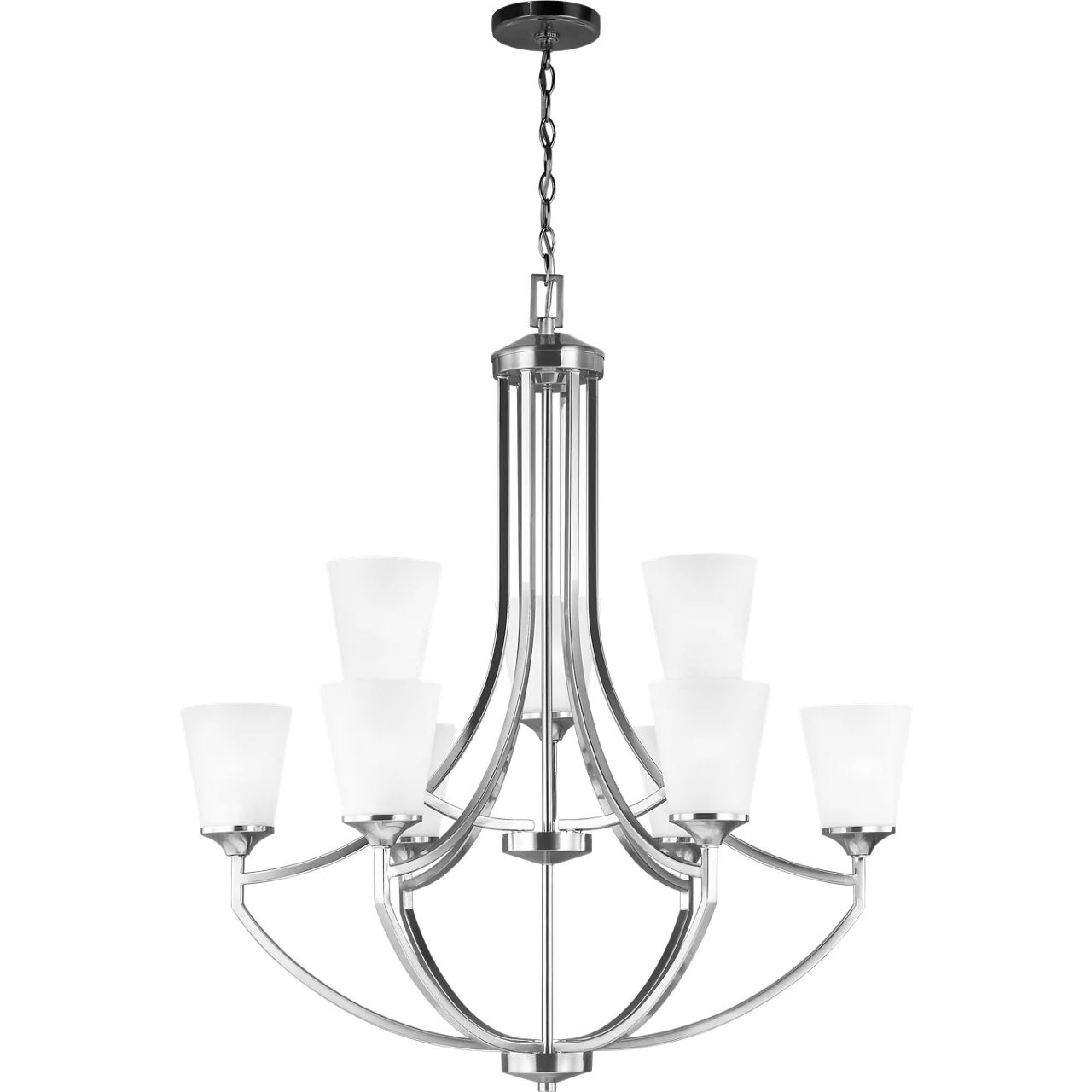 Hanford 9 Light 33 inch Brushed Nickel Chandelier Ceiling Light