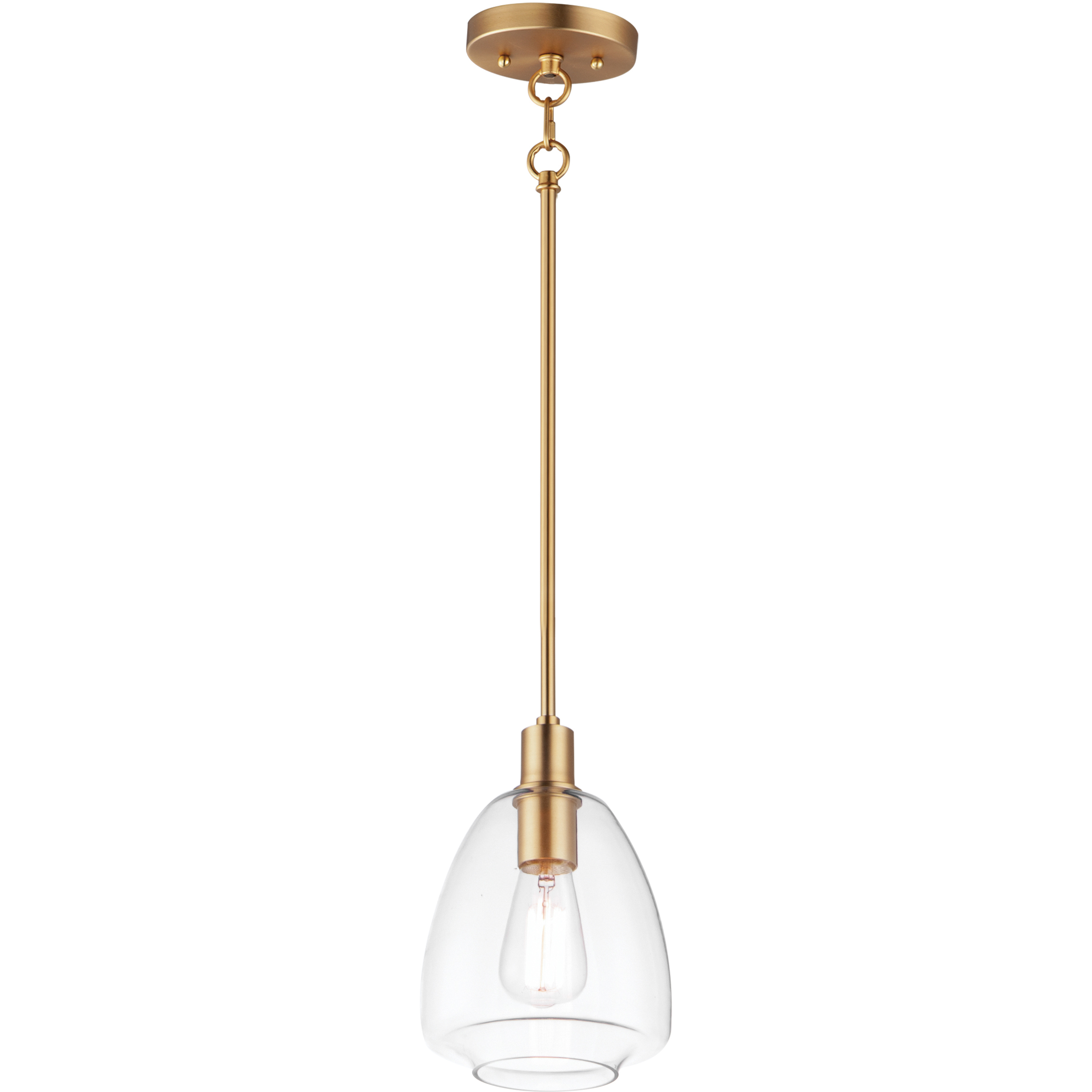 Babylon 1 Light 7.25 inch Satin Brass Single Pendant Ceiling Light