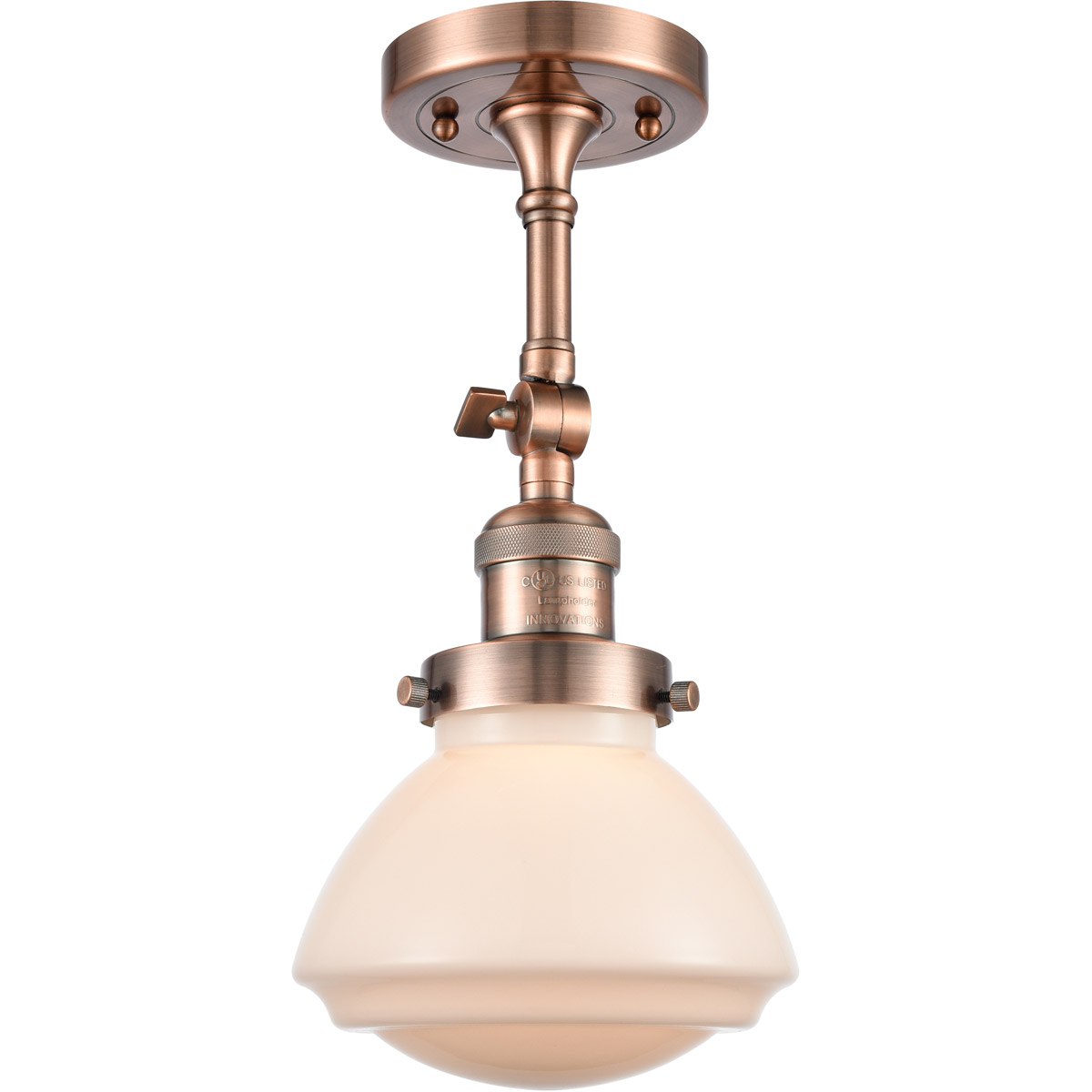 Franklin Restoration Olean LED 7 inch Antique Copper Sconce Wall Light in Matte White Glass, Franklin Restoration