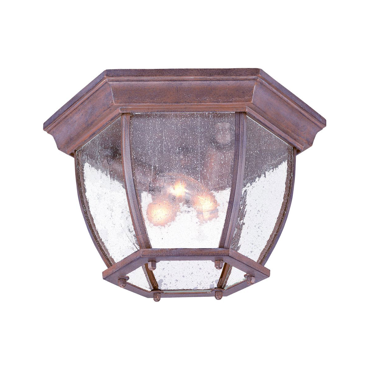 FM 3 Light 11 inch Burled Walnut Exterior Flushmount