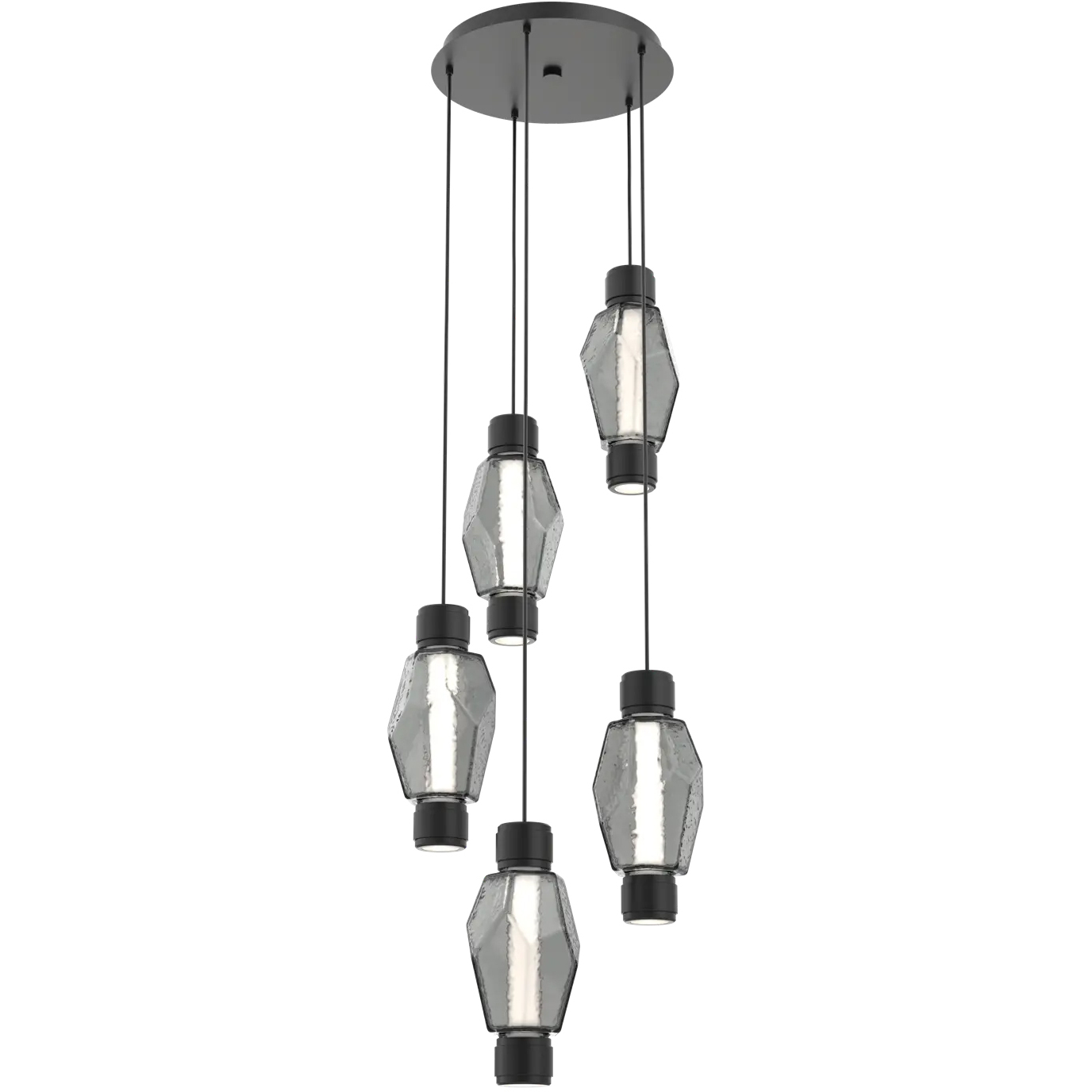 Gem Mandrel LED 21.4 inch Matte Black Multi-Pendant Ceiling Light