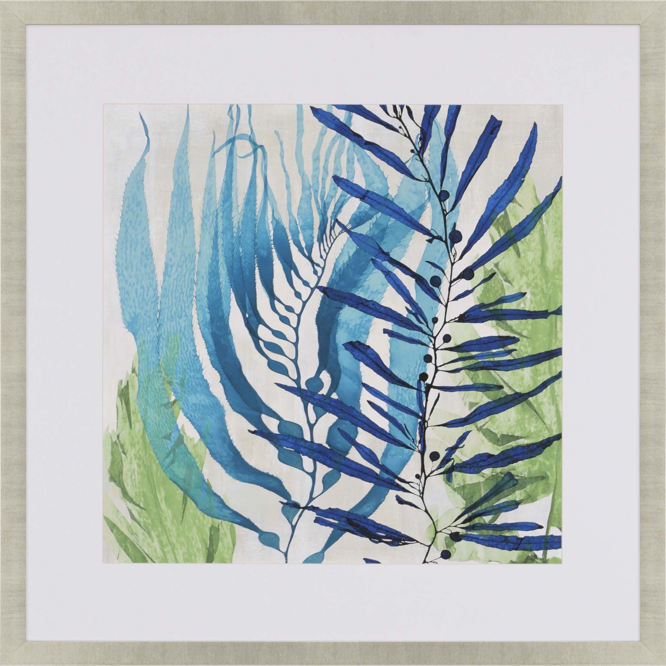 Sea Nature Blue and Turquoise and Green and Beige Framed Art