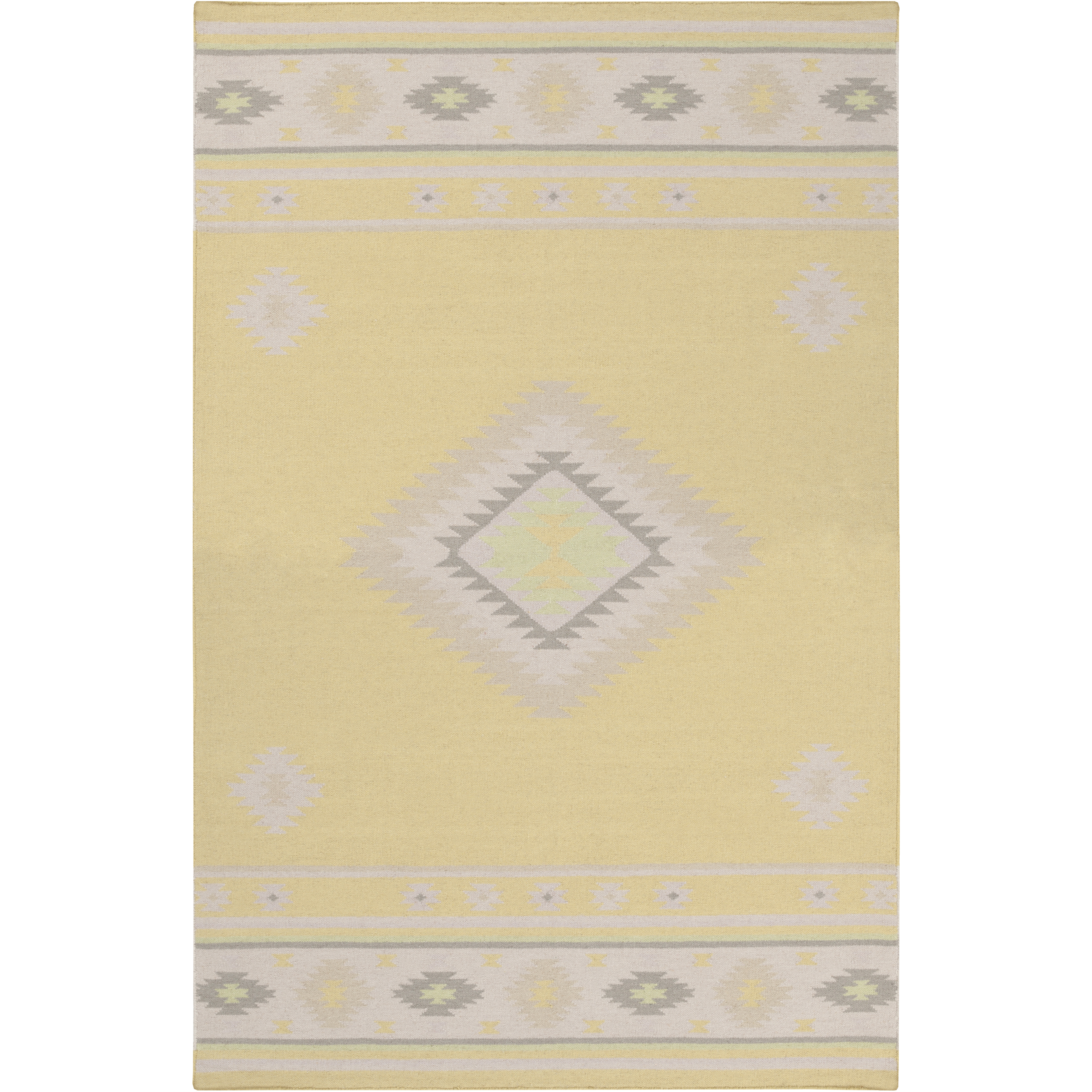 Jewel Tone II 66 X 42 inch Lime, Light Gray, Medium Gray Rug