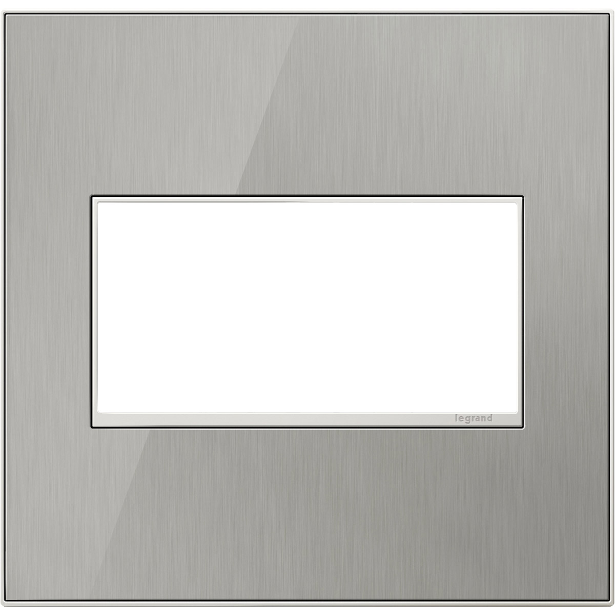 Adorne Mirror Brushed Stainless Wall Plate, 2-Gang