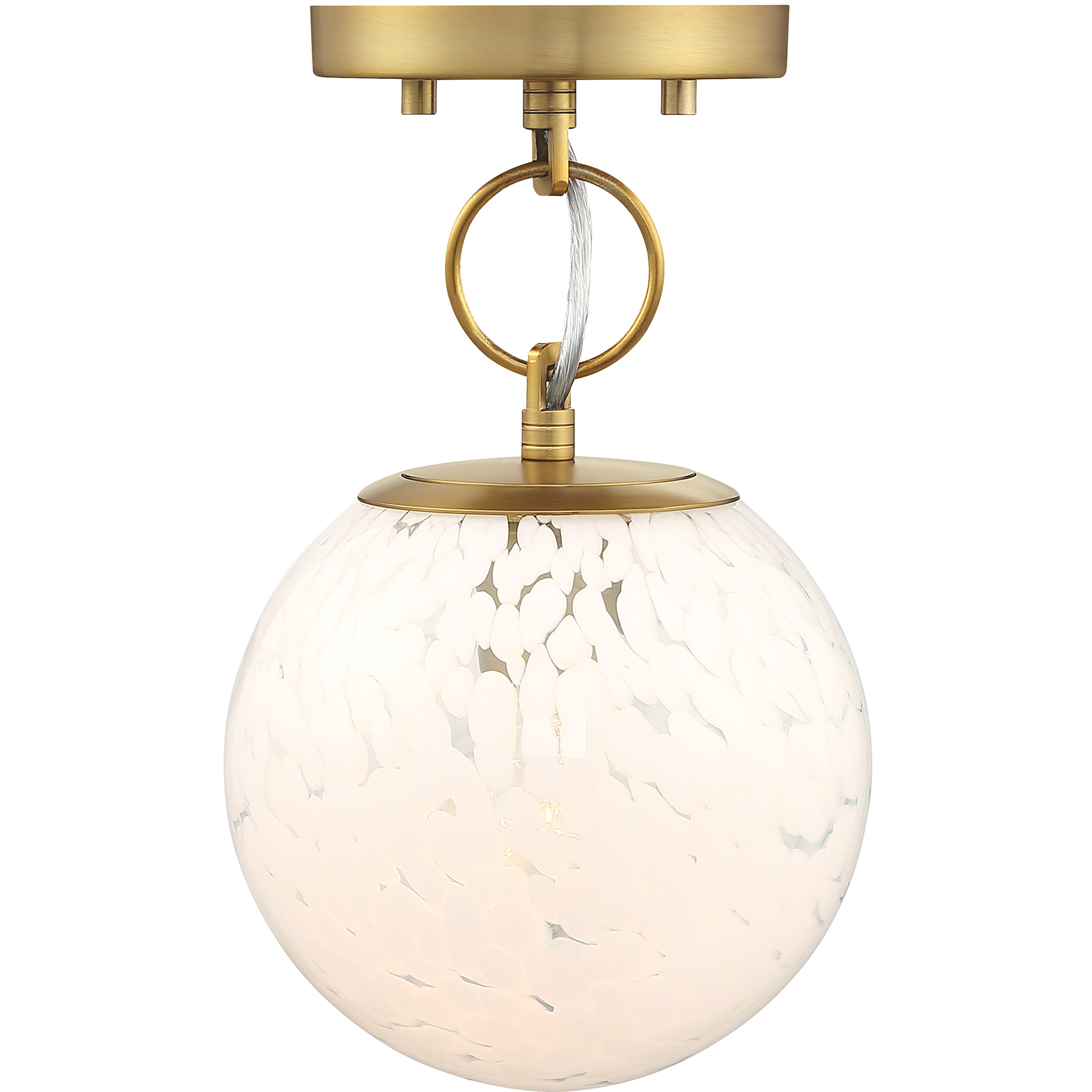 Wine Flower 1 Light 7 inch Brushed Gold Semi Flush Mount Ceiling Light