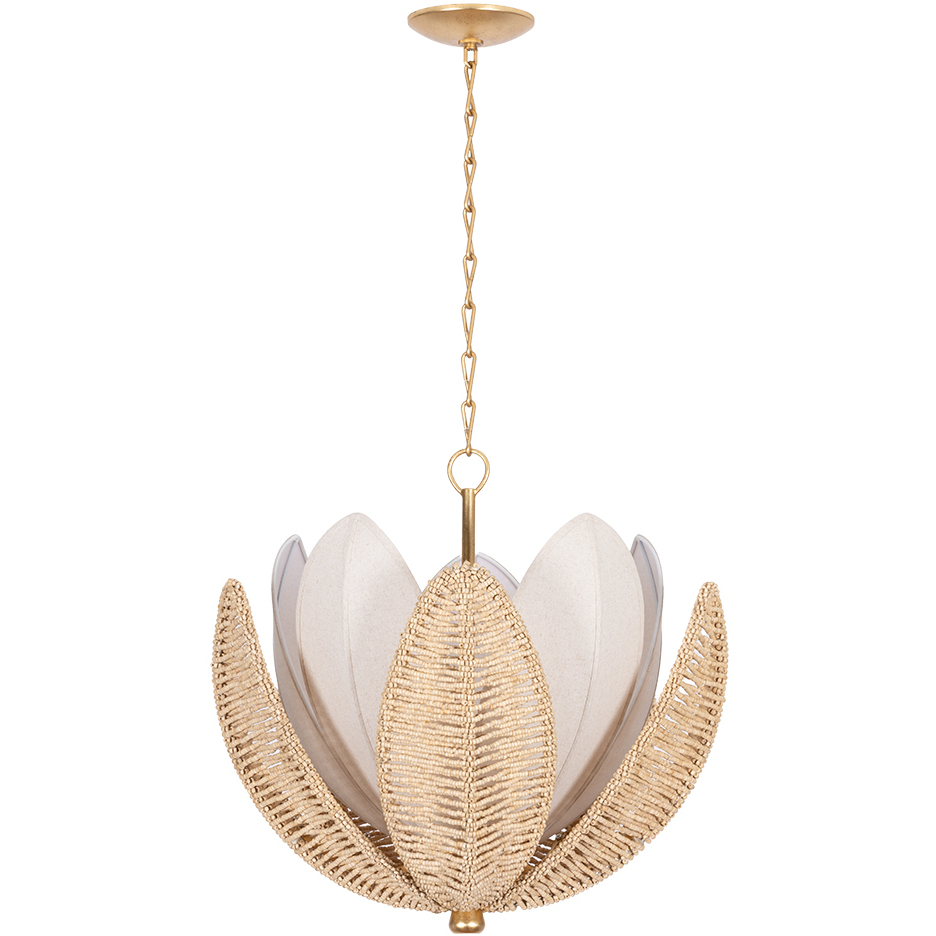 Costa Brava 5 Light 24 inch Vintage Gold Leaf Chandelier Ceiling Light