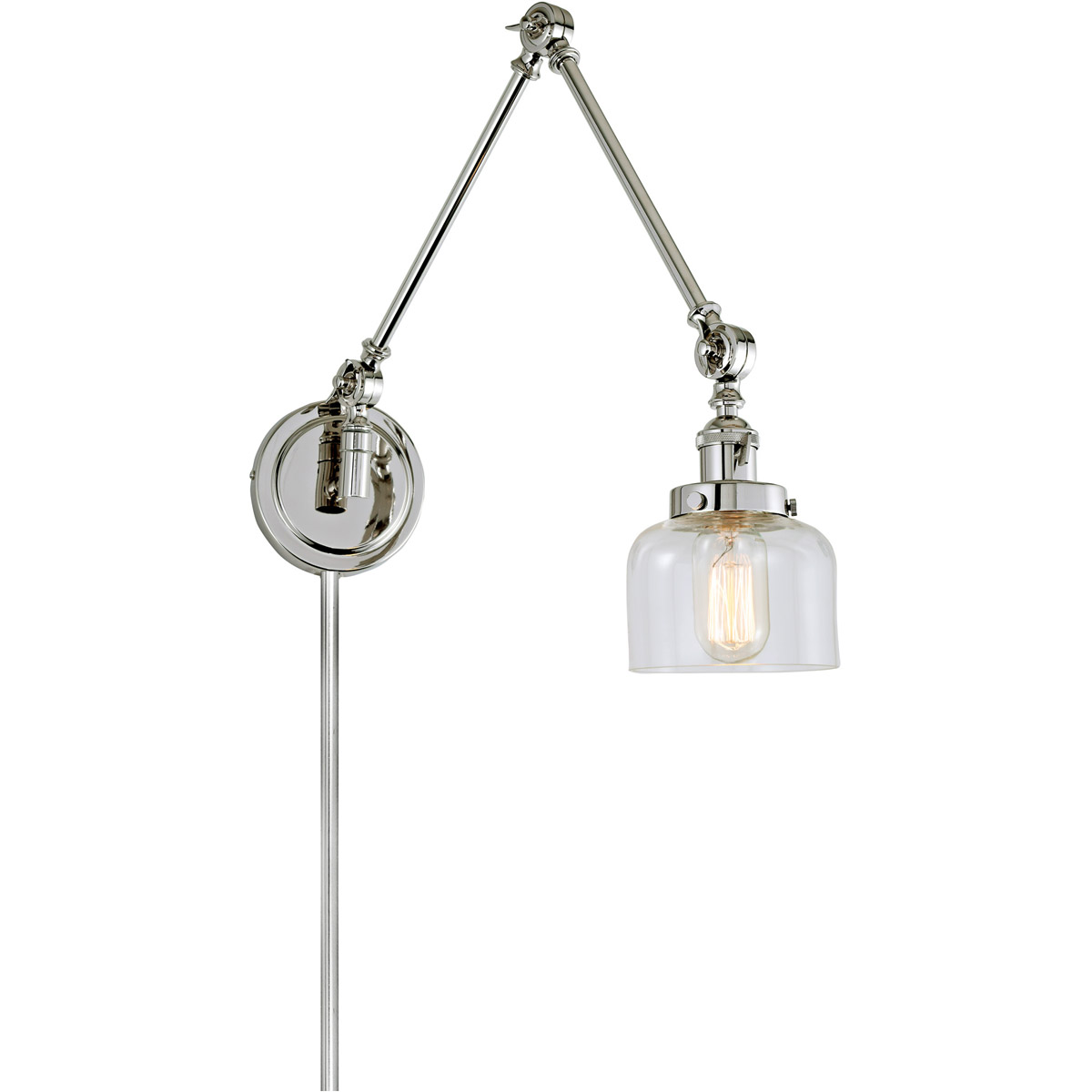 Soho 33 inch 100 watt Polished Nickel Swing Arm Wall Sconce Wall Light