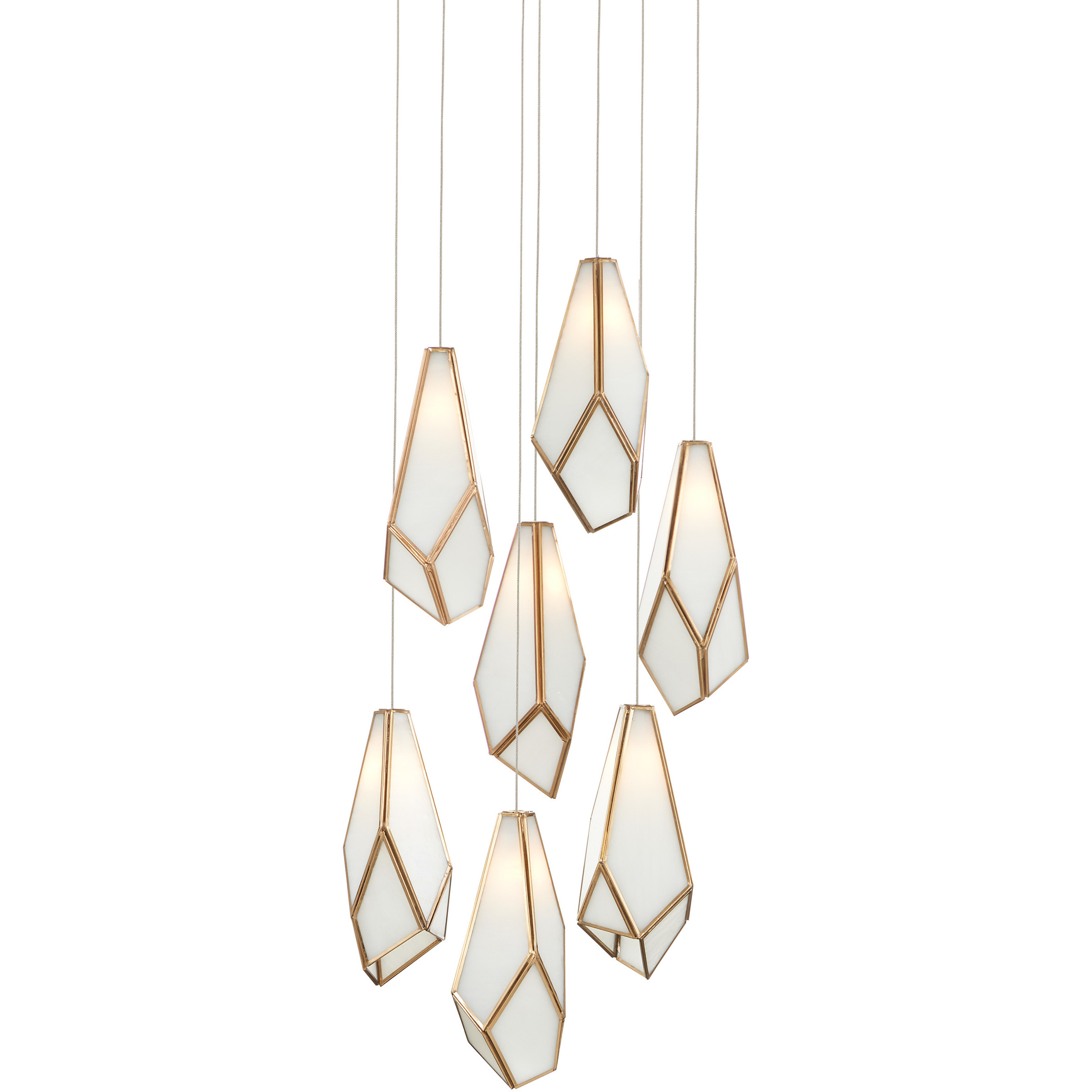 Glace 7 Light 15 inch Silver Multi-Drop Pendant Ceiling Light