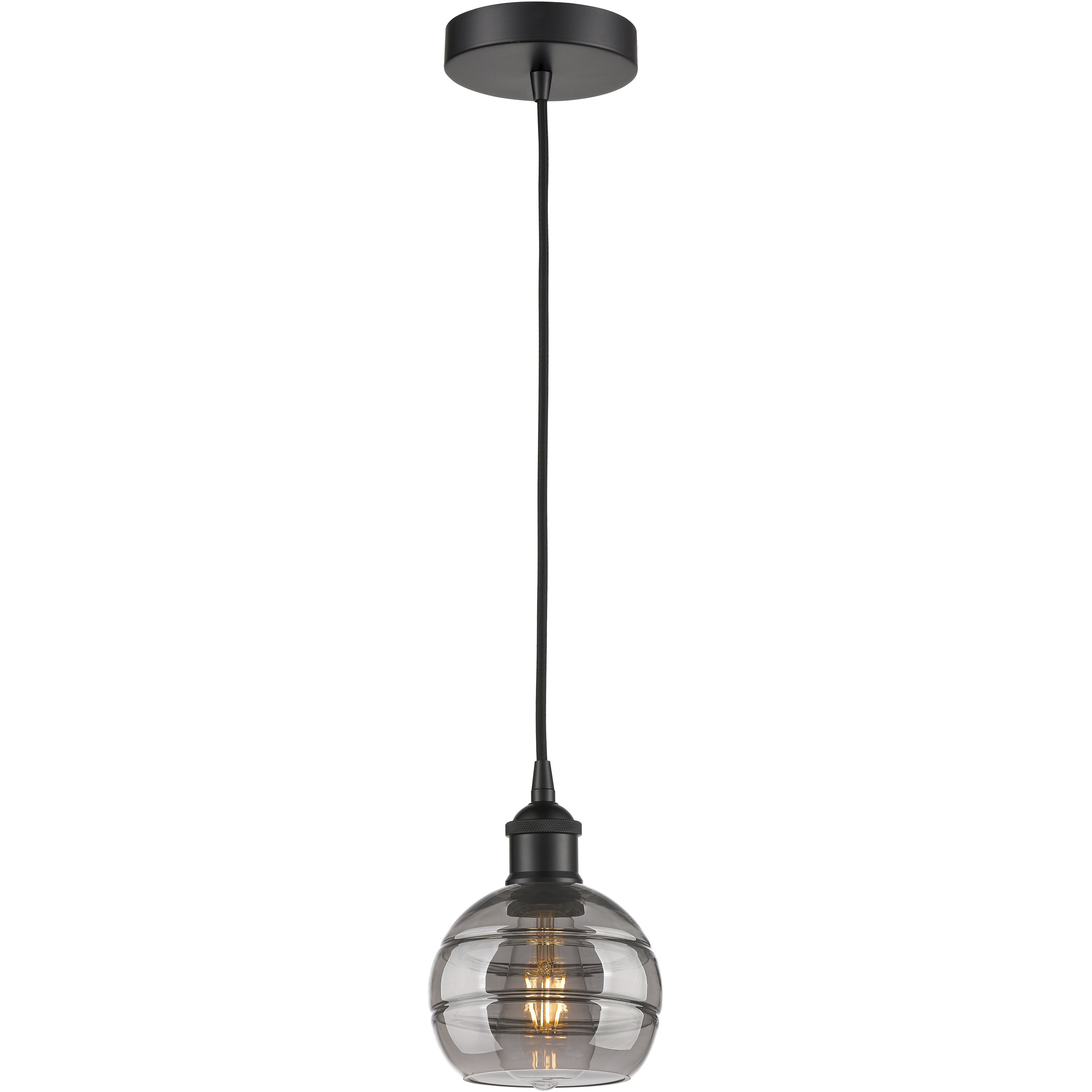 Edison Rochester 1 Light 5.88 inch Matte Black Cord Hung Mini Pendant Ceiling Light