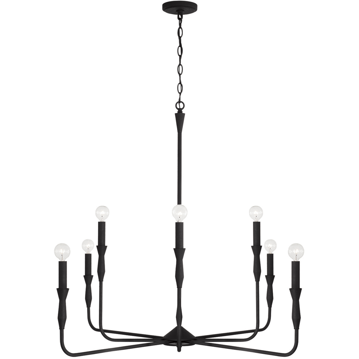 Paloma 8 Light 41 inch Textured Black Chandelier Ceiling Light