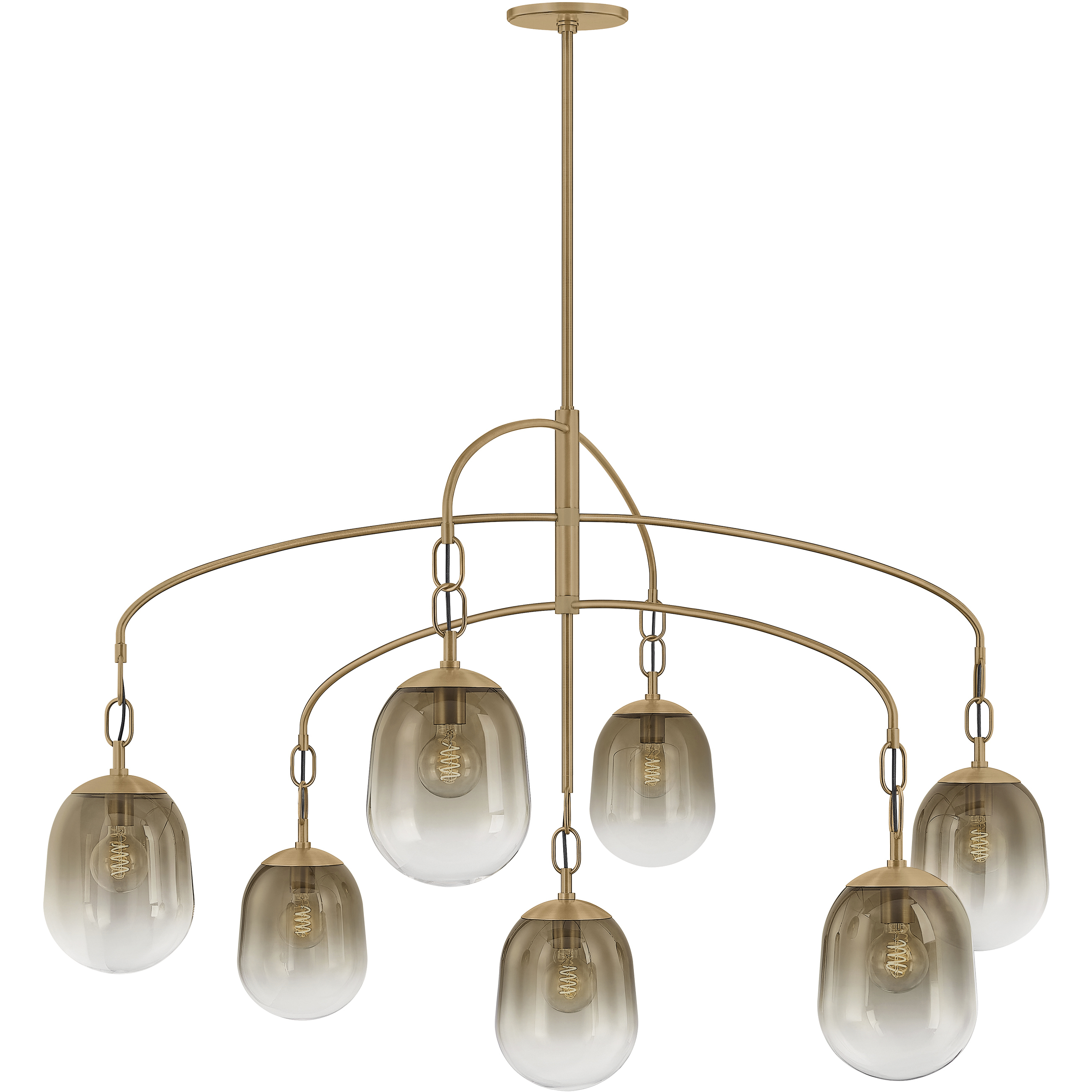 Harvey 7 Light 59 inch Patina Brass Chandelier Ceiling Light