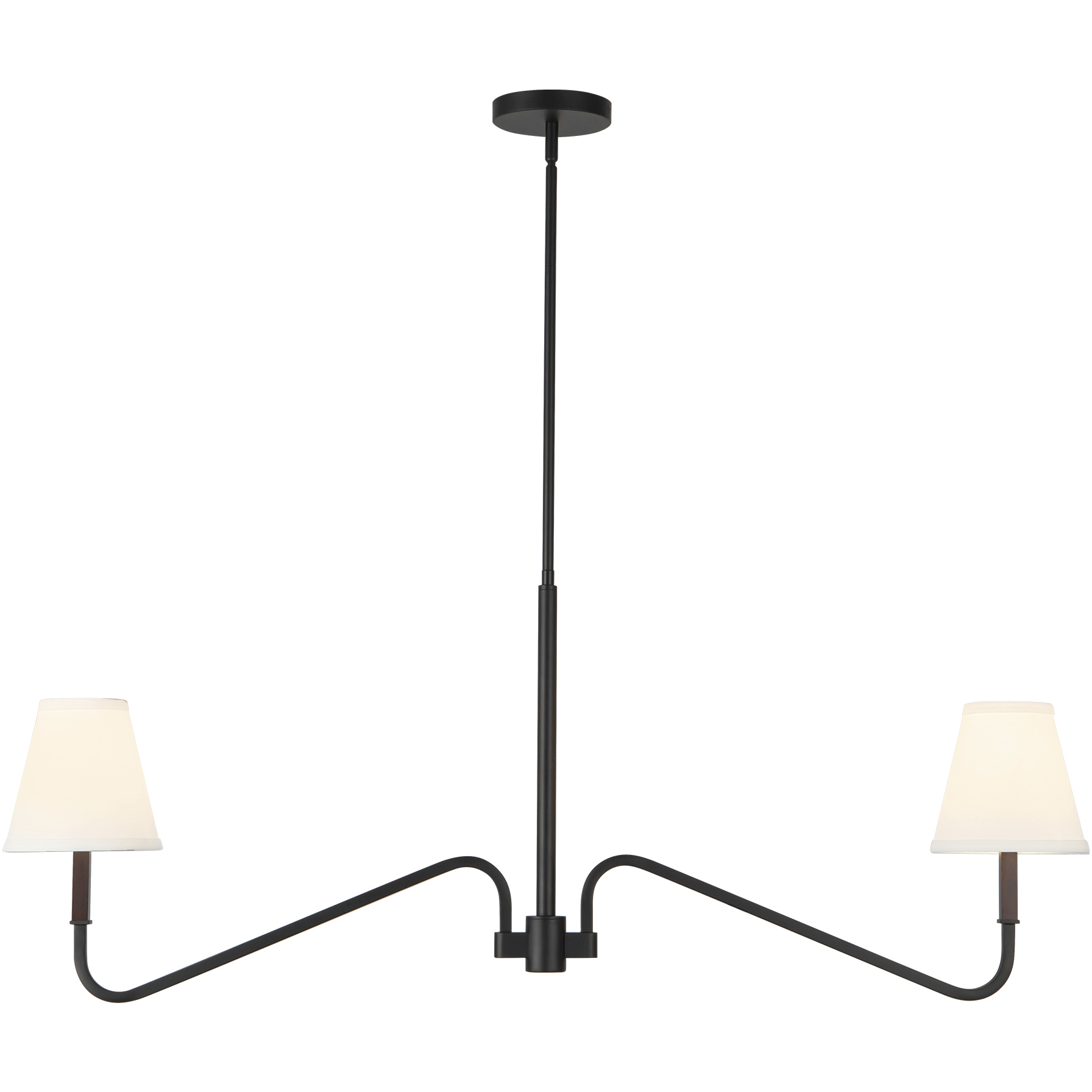 Alora Mood Sloan 2 Light 42 inch Matte Black Linear Pendant Ceiling Light