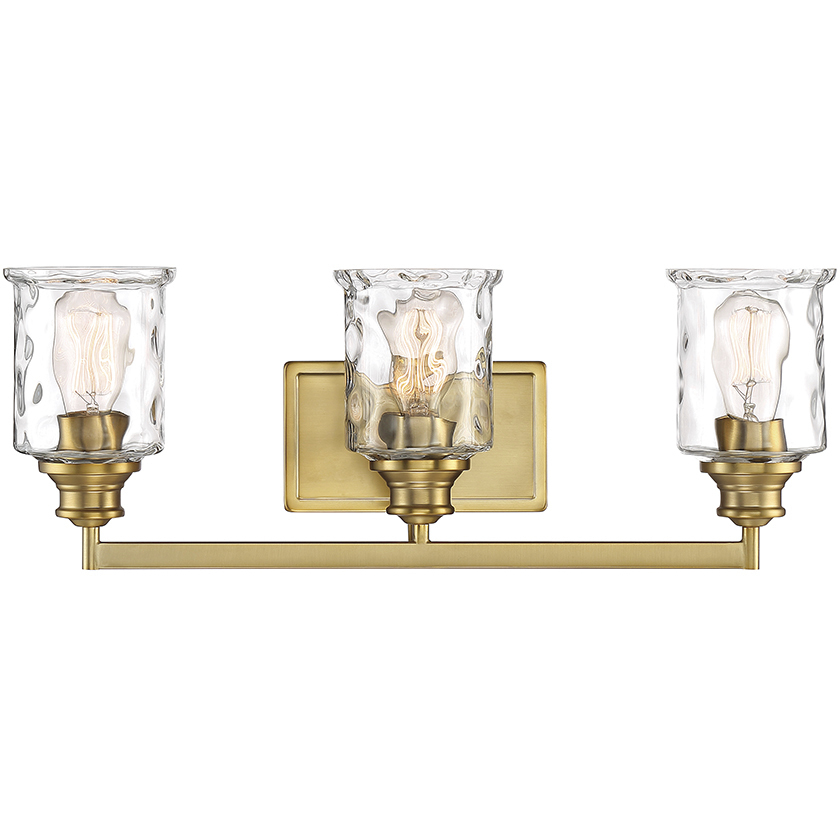 Drake 3 Light 24 inch Brushed Gold Bath Bar Wall Light