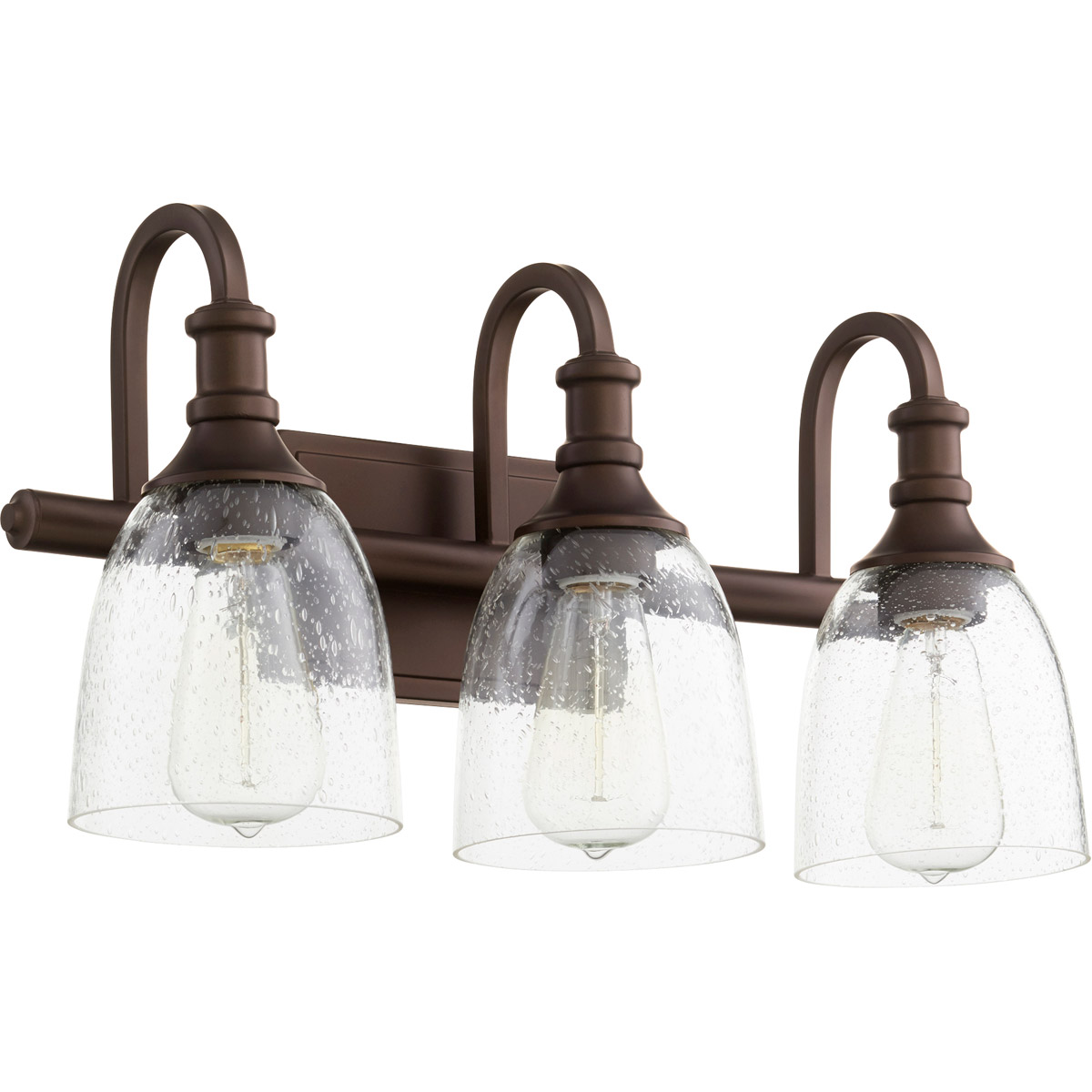 Richmond 3 Light 20.25 inch Oiled Bronze Vanity Light Wall Light in Clear Seeded