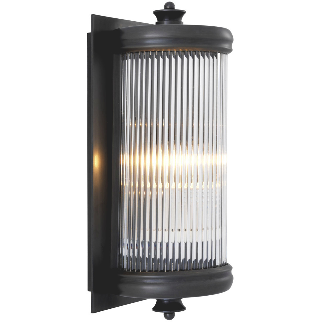 Glorious 1 Light 5.12 inch Bronze and Clear Glass Wall Lamp Wall Light, Small