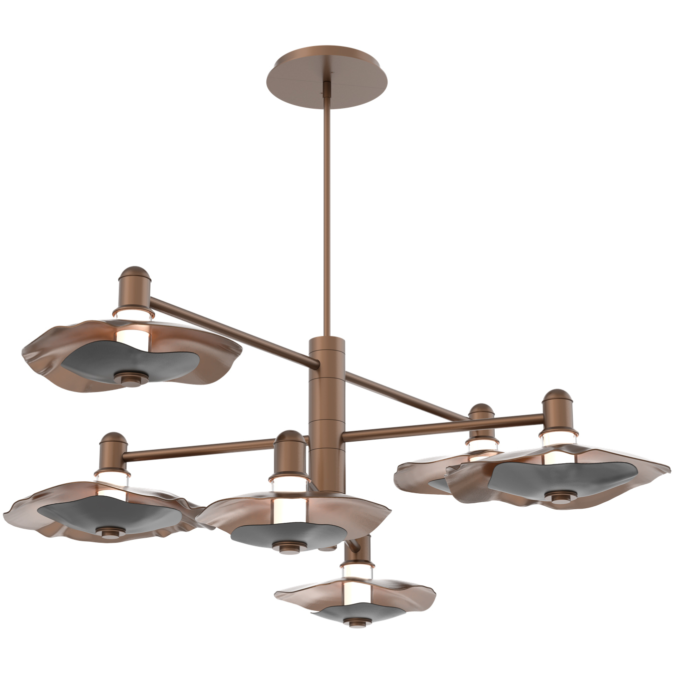 Cumulus LED 55 inch Burnished Bronze with Black Metal Mobile Chandelier Ceiling Light