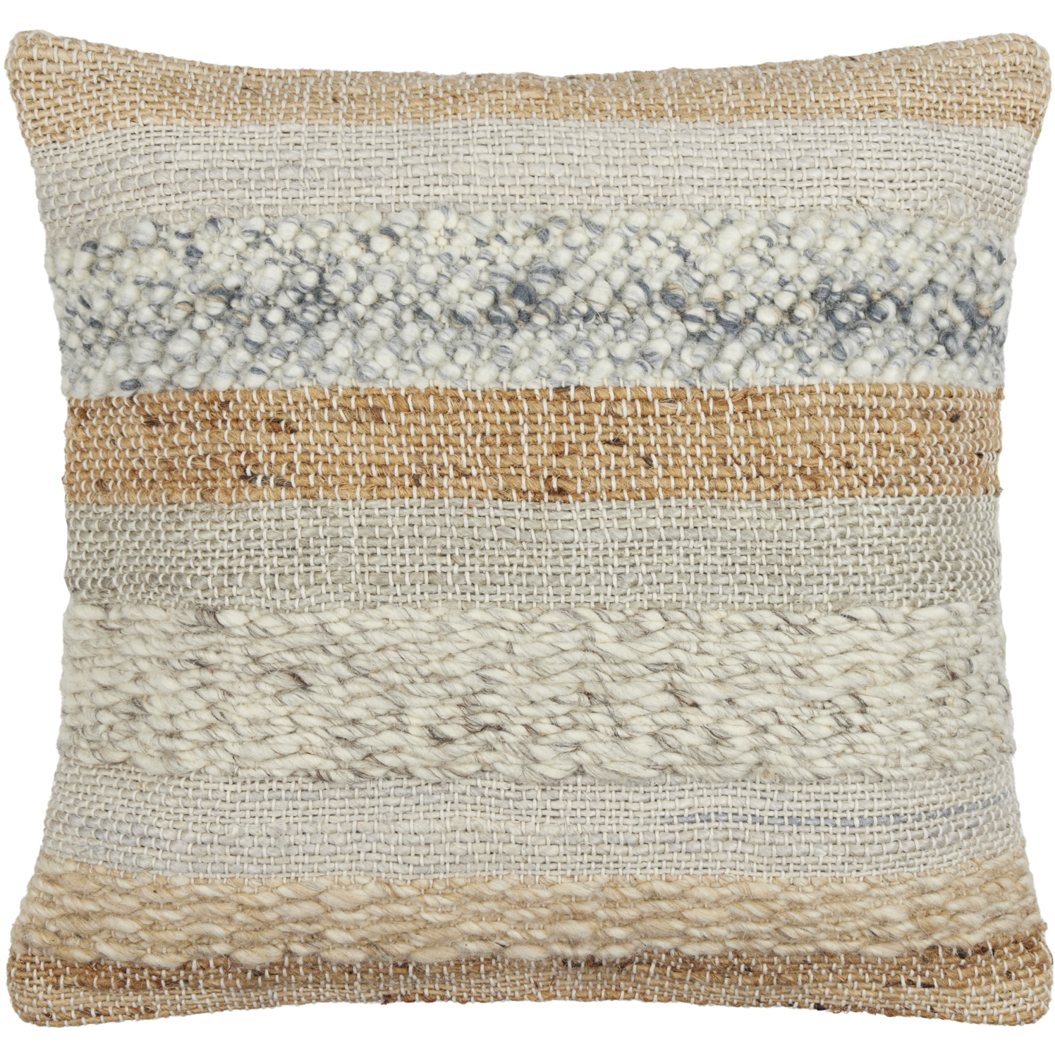 Boundary 22 X 22 inch Beige/Tan/Medium Gray/Dark Blue Accent Pillow