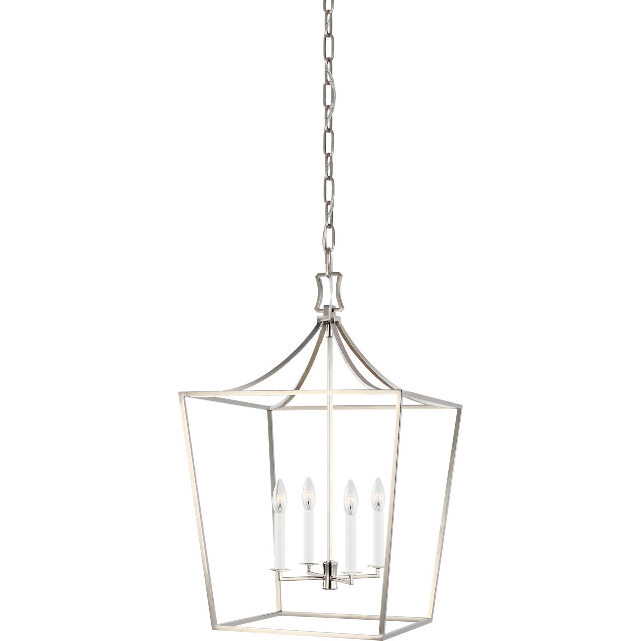 C&M by Chapman & Myers Southold 4 Light 18 inch Polished Nickel Hanging Lantern Ceiling Light