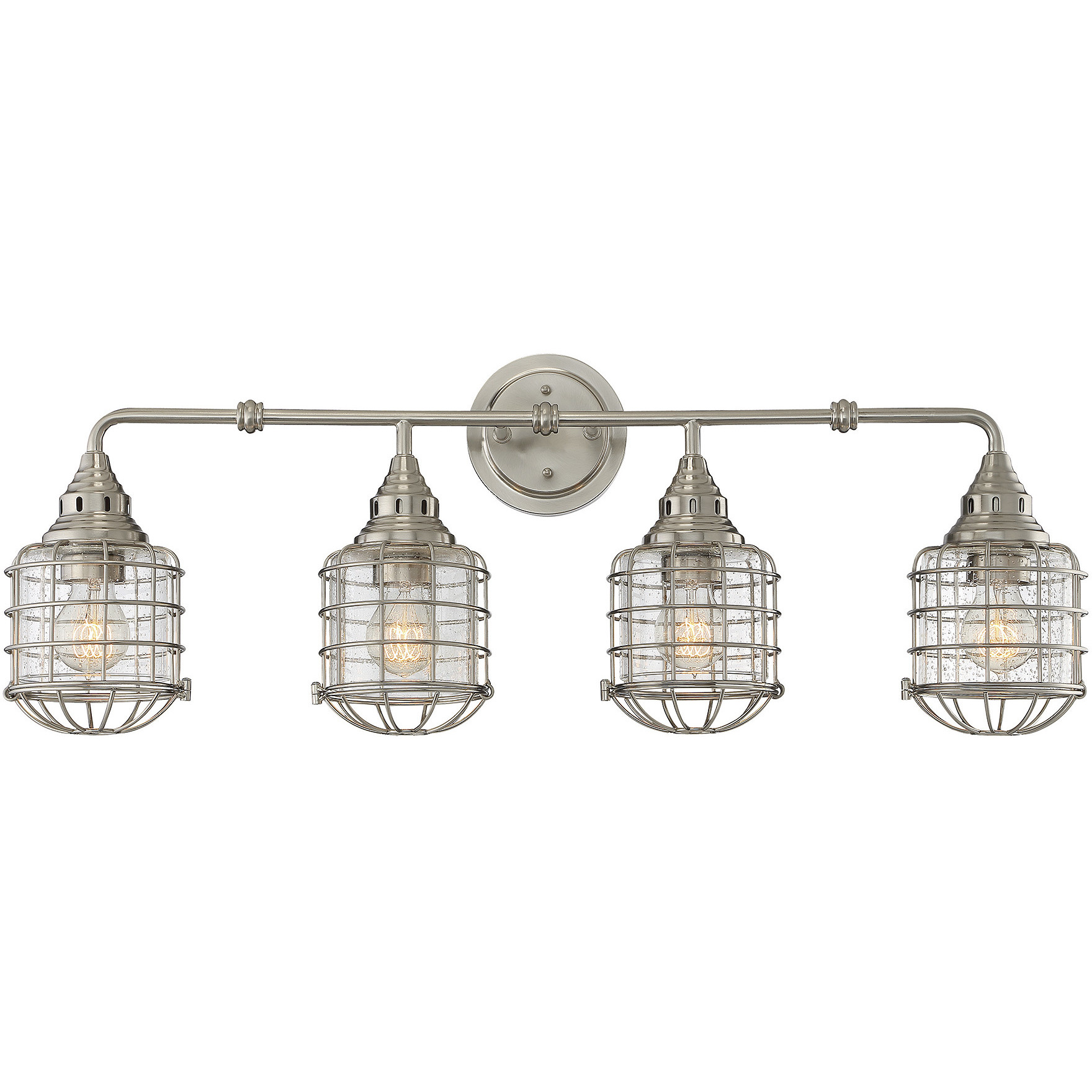 Connell 4 Light 34 inch Satin Nickel Bathroom Vanity Light Wall Light