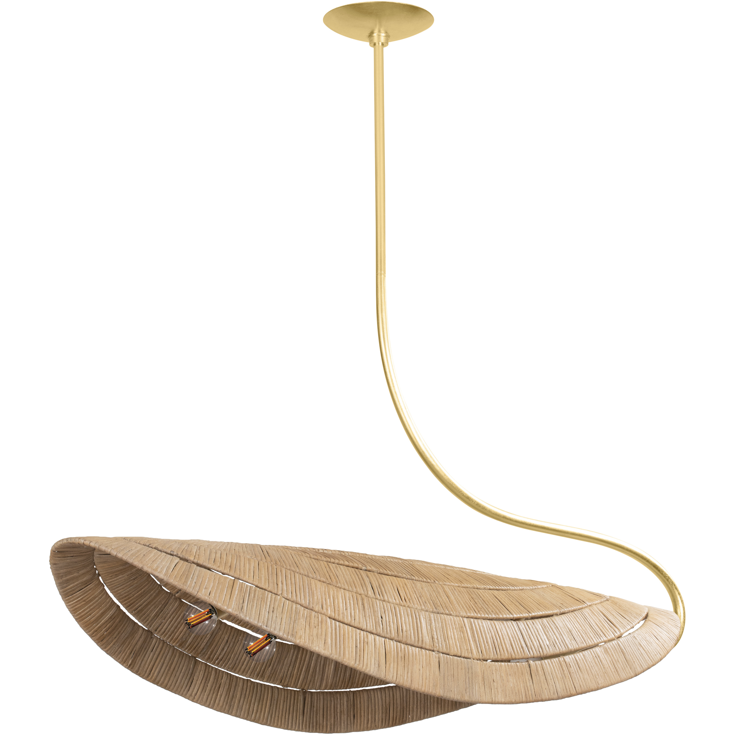 Medea 6 Light 50 inch Gold Leaf Linear Pendant Ceiling Light